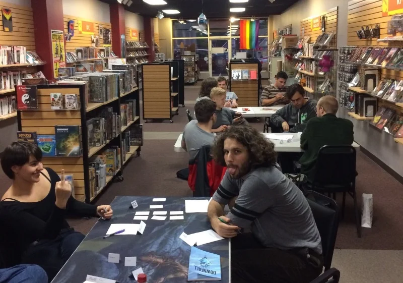 A picture of the Phoenix and Story Games Seattle that night, which I totally stole from Ben Robbins (I think?)