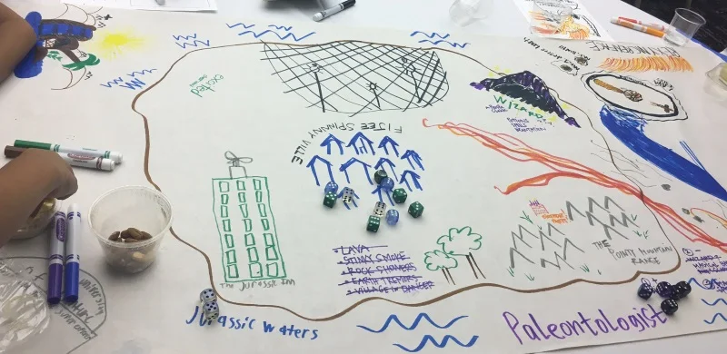 A closer look at the final map, with complications that arose, and crossed out as they were solved.