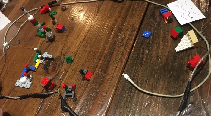 A shrinking crater (charging cables), grundogs, underground tunnels where the Bad Water used to be, spires out of the sands, and the legacy of children toting guns from the grey twins.