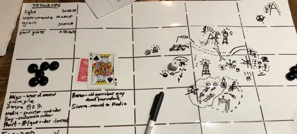 The Quiet Year on Dave's cool white board cards.