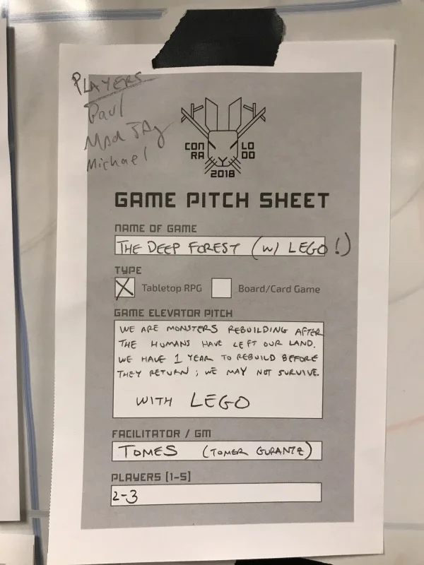 An example of a signup sheet.