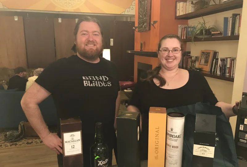 Gracious scotch hosts, John and Cate!