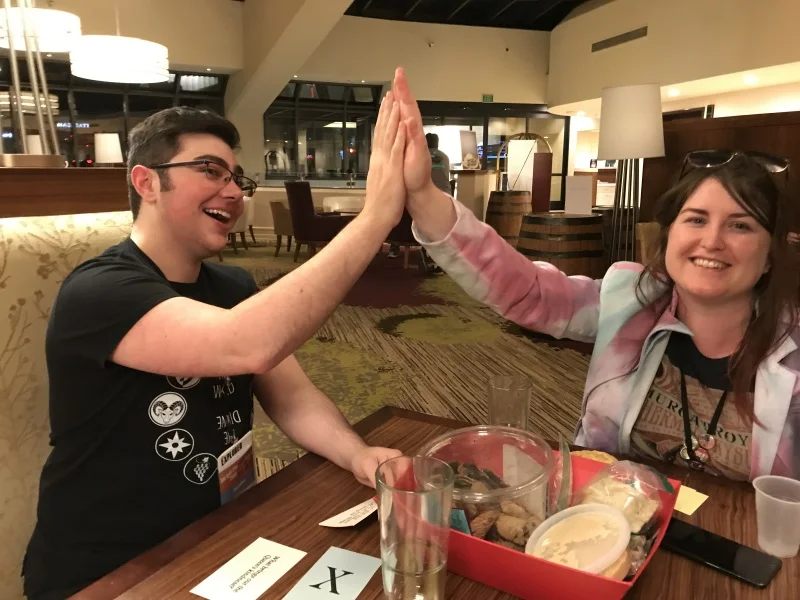Ryan and Lauren ganging up on me with the custom cards. It’s fun to attack the blob!