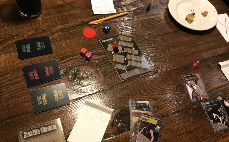 Zombie Cinema… board game-esque, but story game-full.