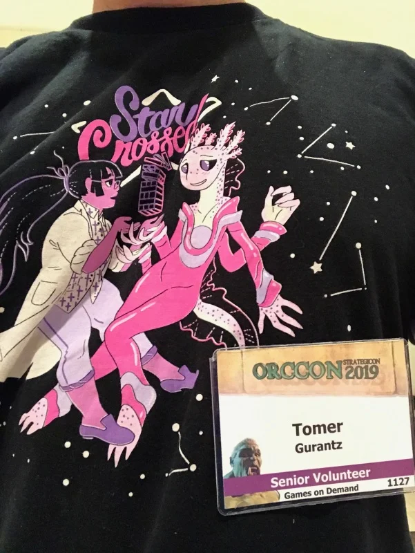 Thematically sporting my Star Crossed merch