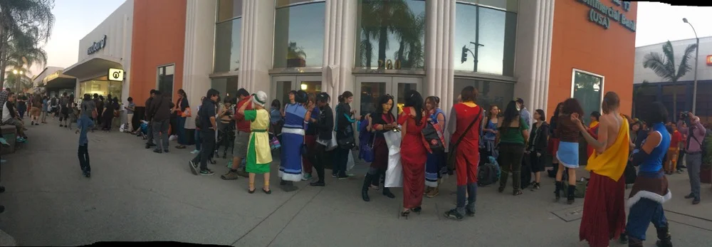 Fans of The Legend of Korra and Avatar: The Last Airbender line up around the block, hoping to get into Gallery Necleus. (Photography: Shirley Huang)