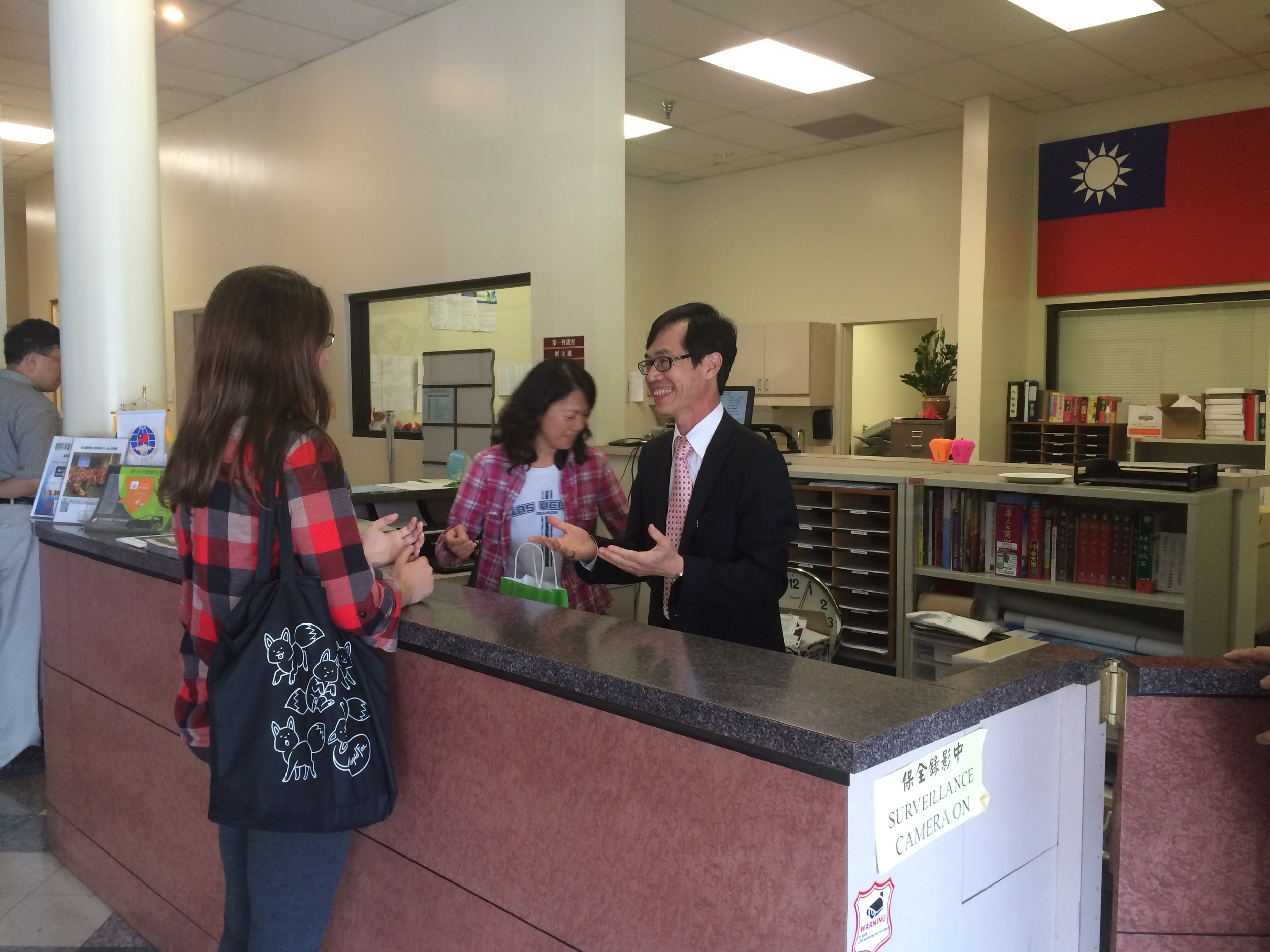 Finally, the big moment! We went to the El Monte Taiwanese Culture Center , which was hosting the contest. When I approached the front desk, I found out I was the first person to complete the food quest! The head of the Center came out to greet me and congratulate me. He said they were looking to expand the restaurant list, which I look forward to! He presented me with an extra mug and we got to take photos! Afterwards we explored the Center. They had Taiwanese art in cases, a library, and they seemed to be offering classes and lectures, which were ongoing while we were there. 