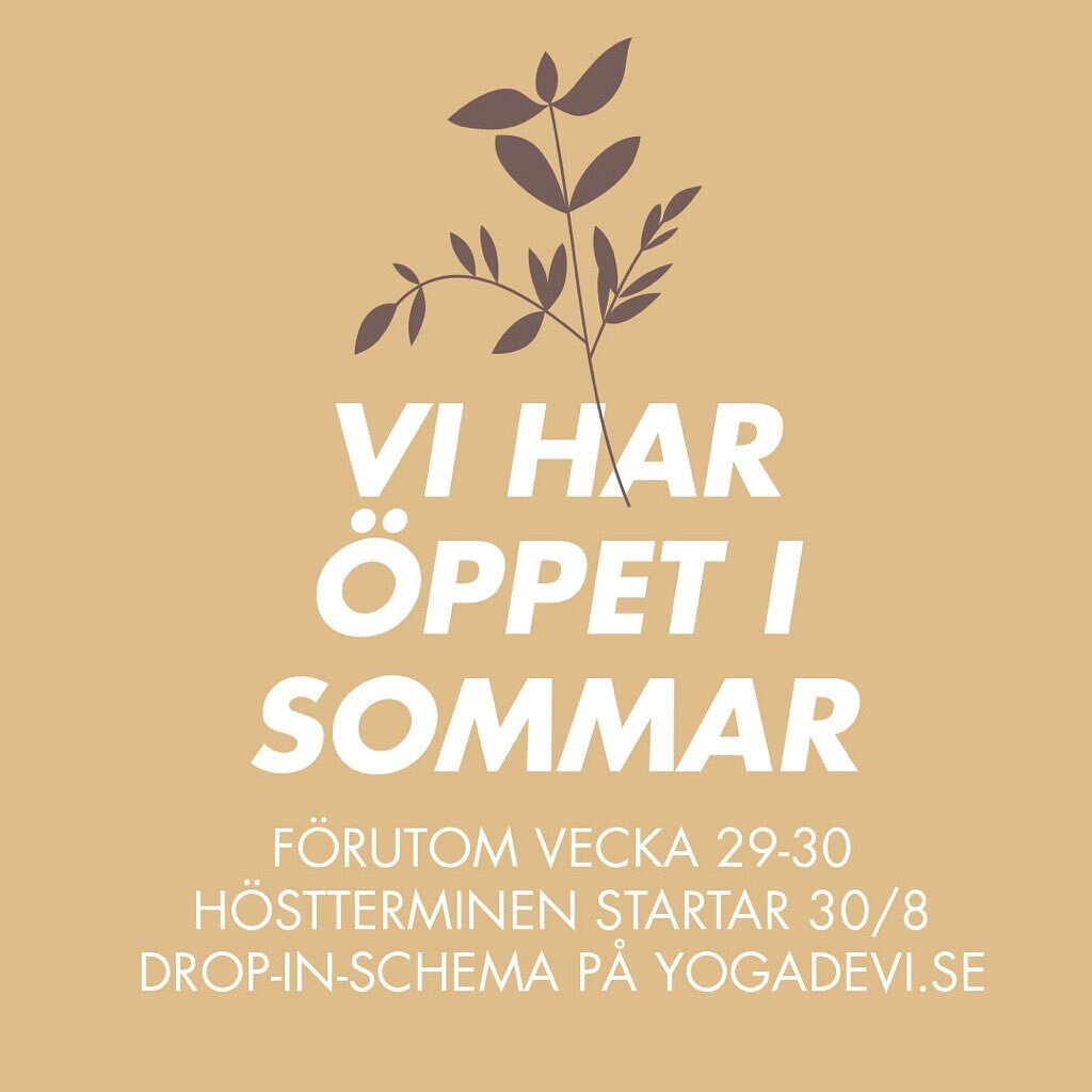 🦋 Kom g&auml;rna och yoga med oss i sommar. Vi har &ouml;ppet hela sommaren i b&aring;da v&aring;ra yogastudios, f&ouml;rutom v. 29-30 d&aring; vi tar sommarledigt. H&ouml;stterminen startar 30 augusti 🧡

#yogaisommar #ashtangayogastockholm #yogade