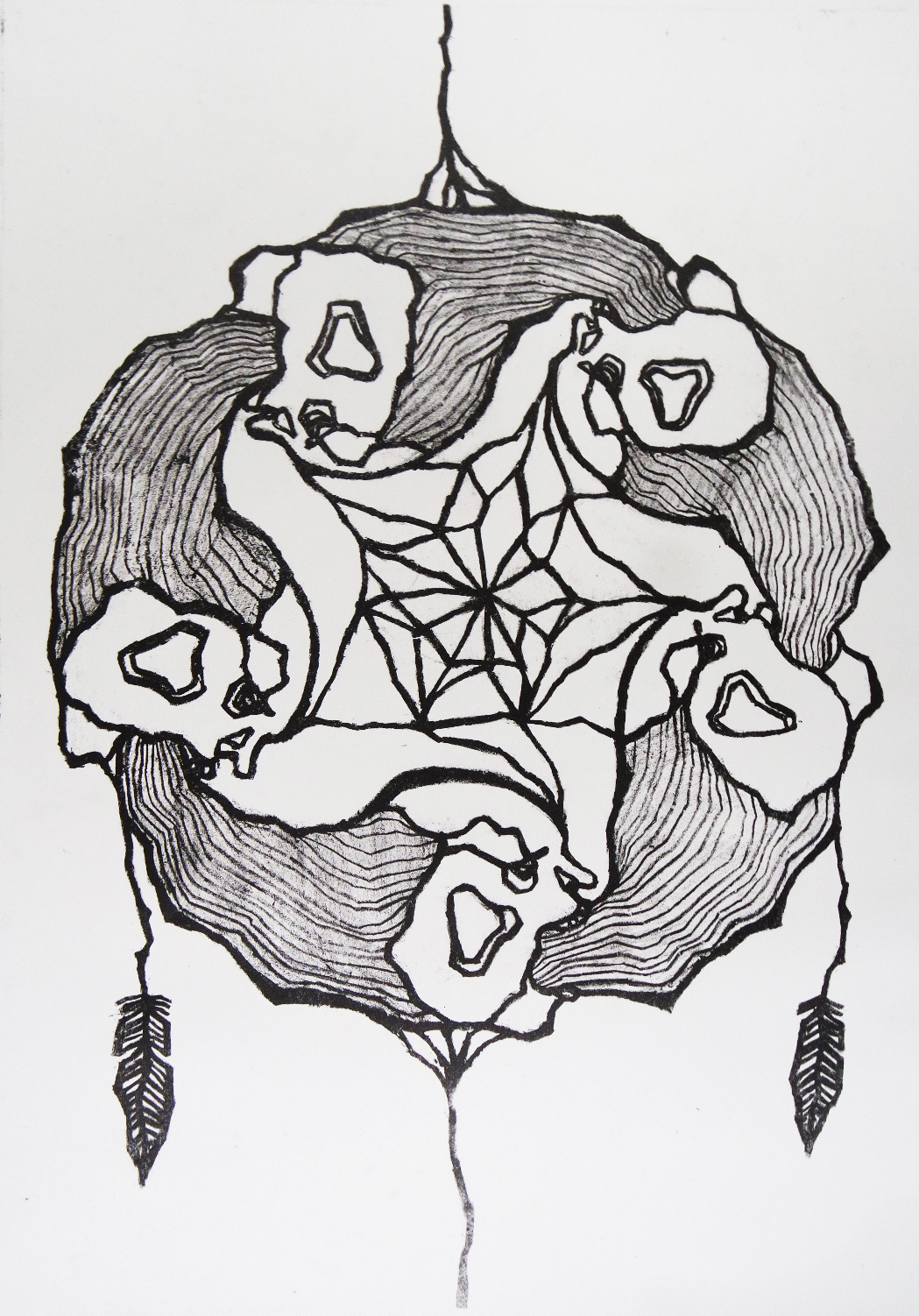 Lithography: Dream catcher made out of nightmares