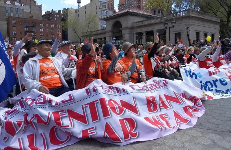 Global Wave 2015 - wave goodbye to nuclear weapons launched at Peace and Planet Rally in New York