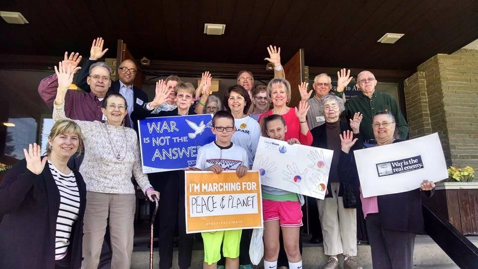 Sparta United Methodist Church, Sparta, NJ, USA, blesses and sends off Peace Marchers!