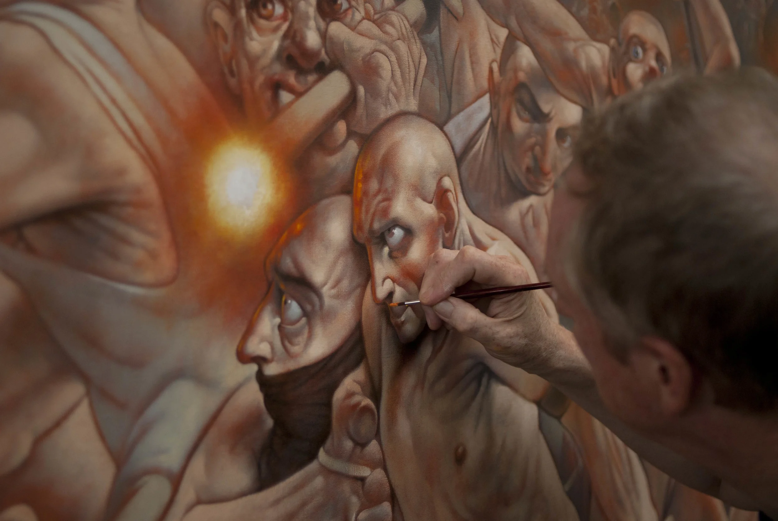 Peter Howson paints