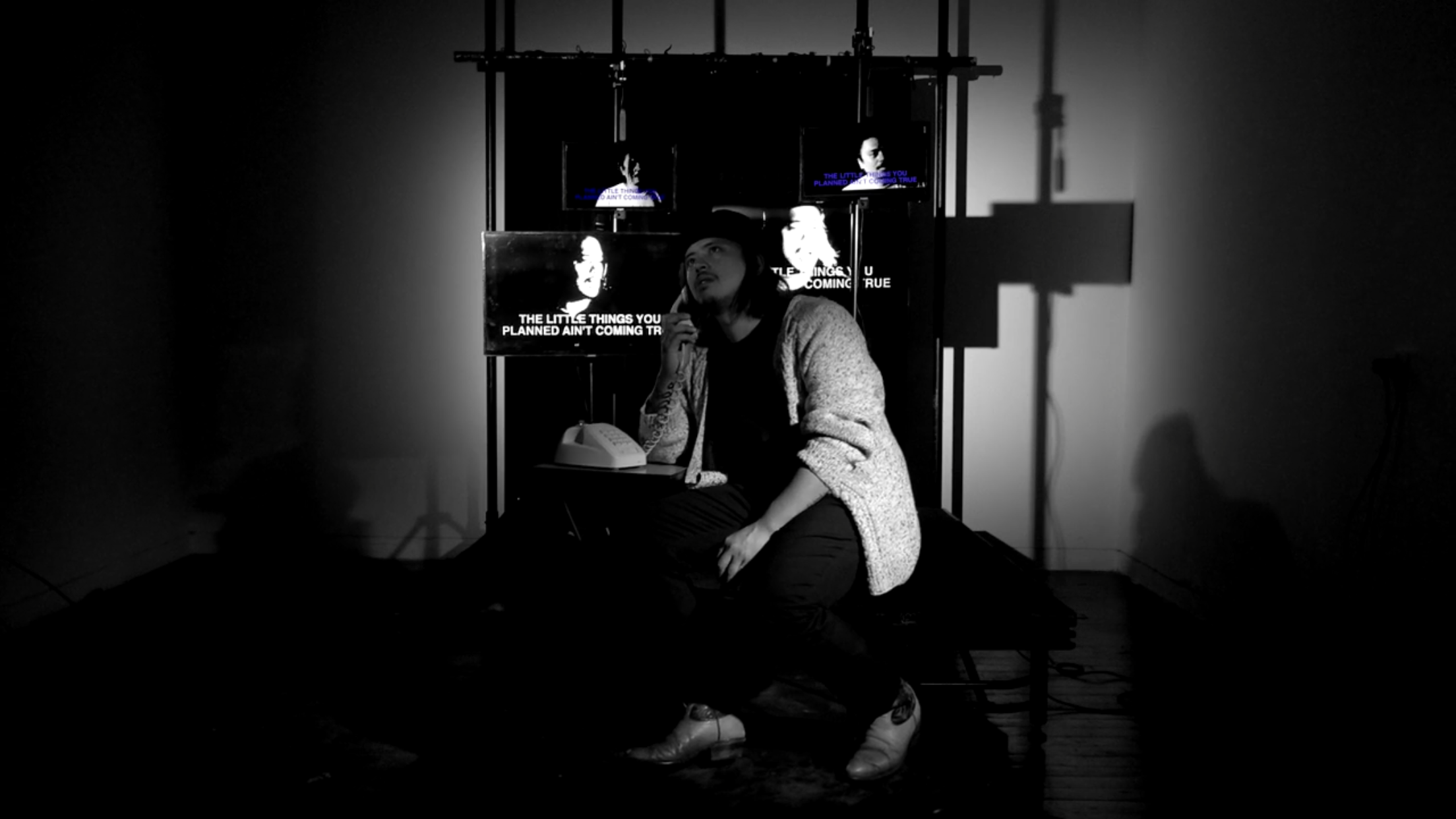  screen grab from video ‘Blue Days Black Nights (Hello, Telephone Line)’ 