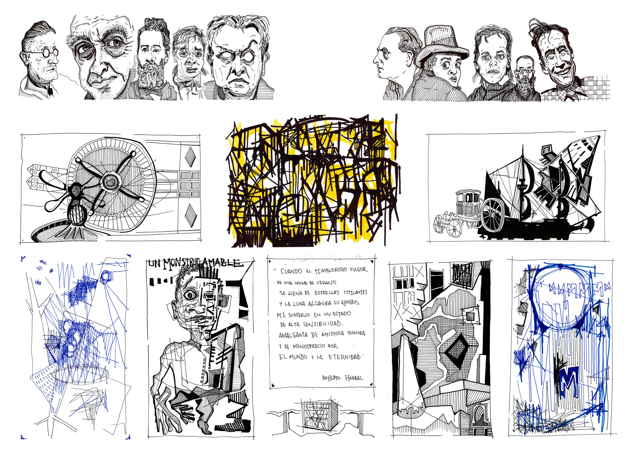 Fuga sin Fin (ink on paper - 50 x 70 cm.)