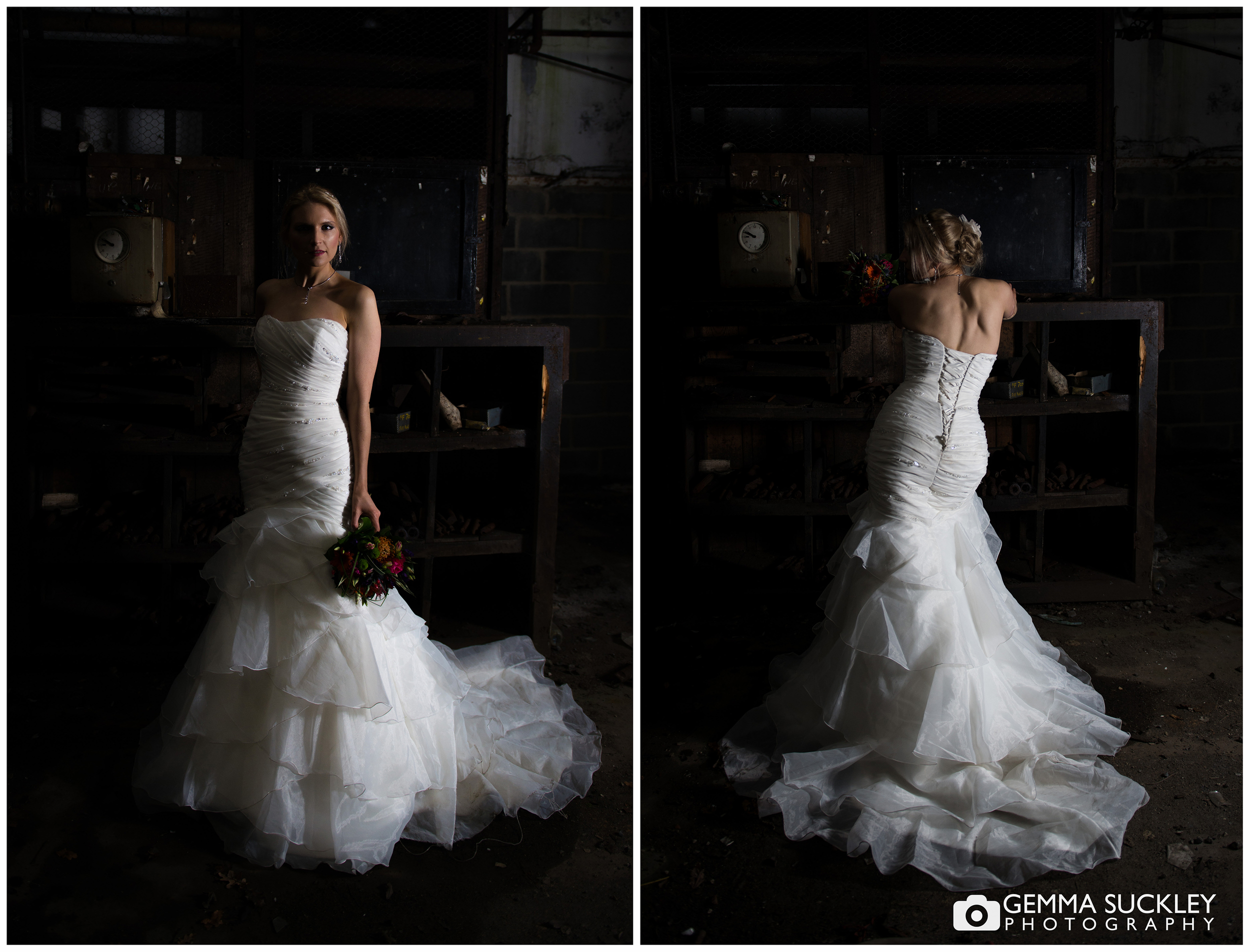 dramatic lighting on a bride 