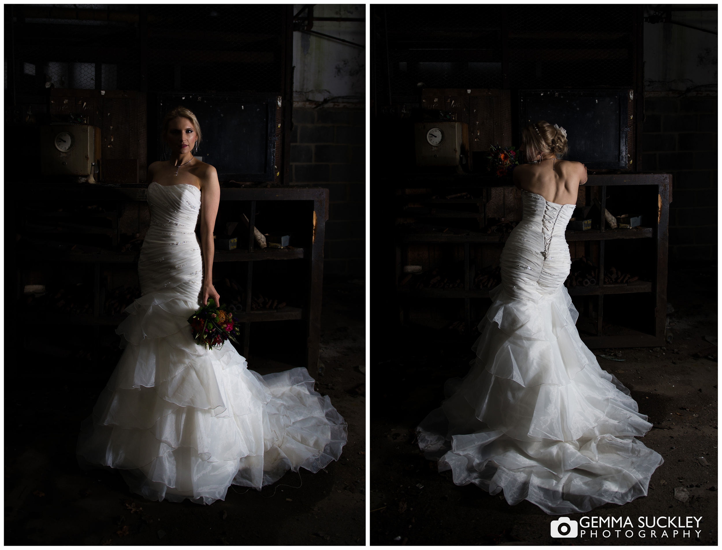 dramatic lighting on a bride
