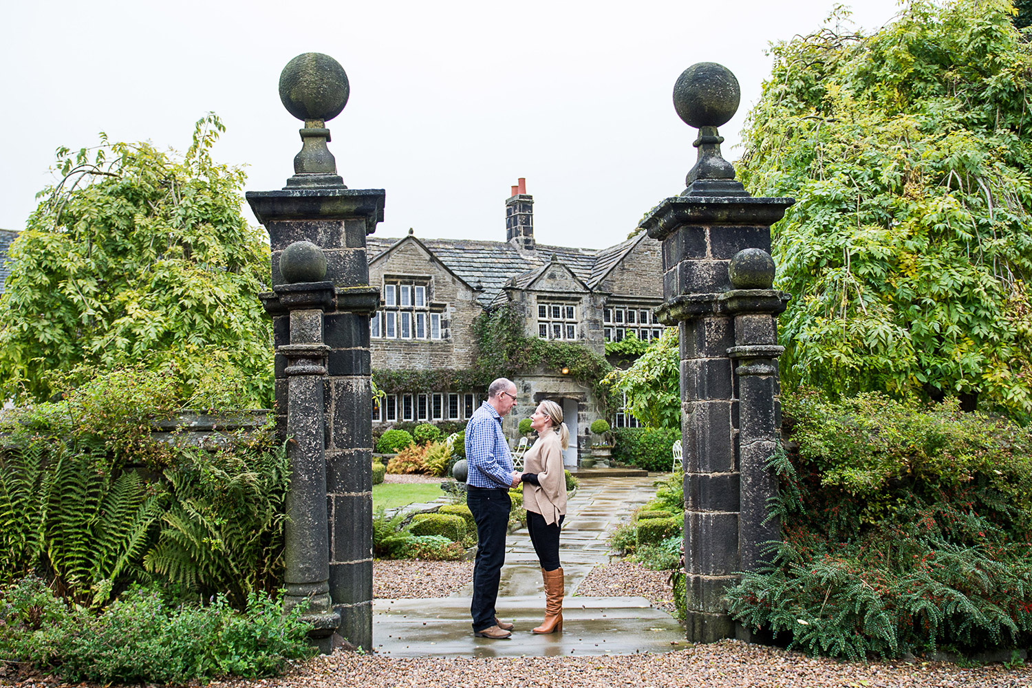 bride and groom to be at holdsworth house