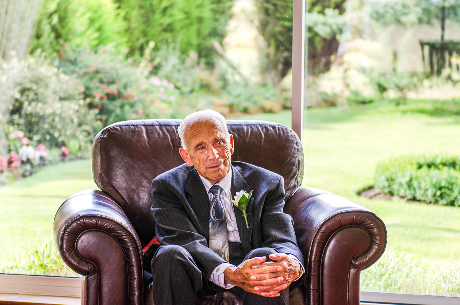 grandfather waiting for the bride