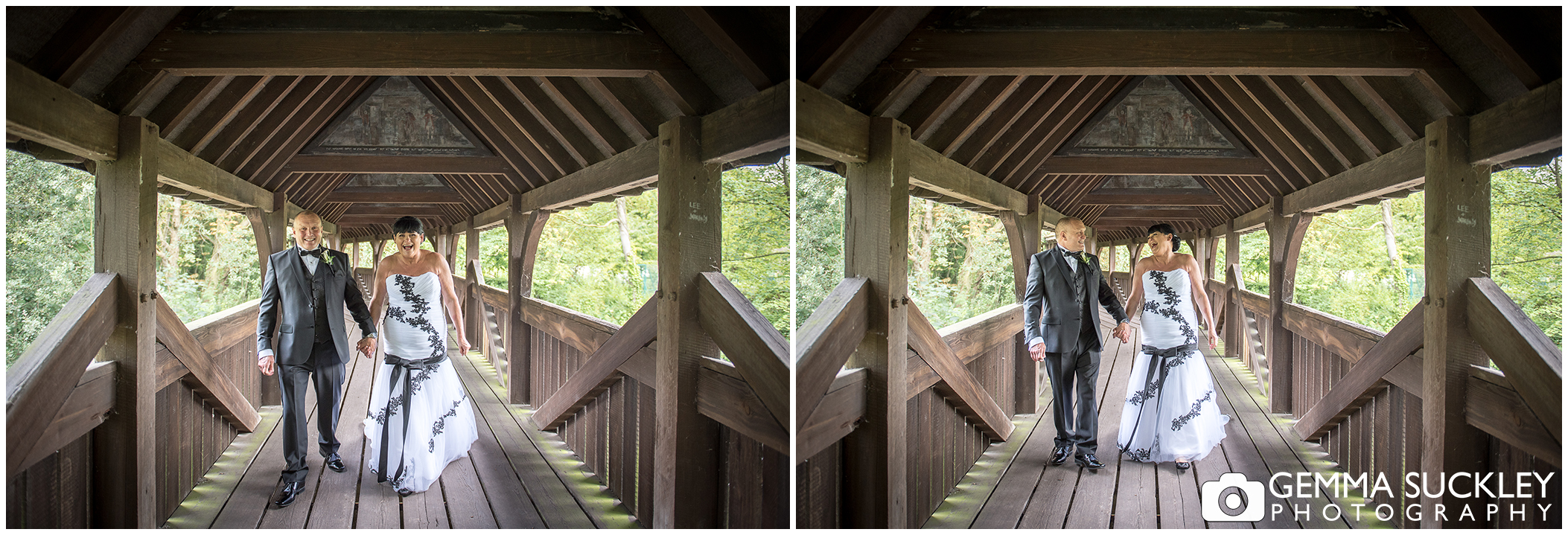 bride and groom portrait at Monk fryston Hall wedding photograph