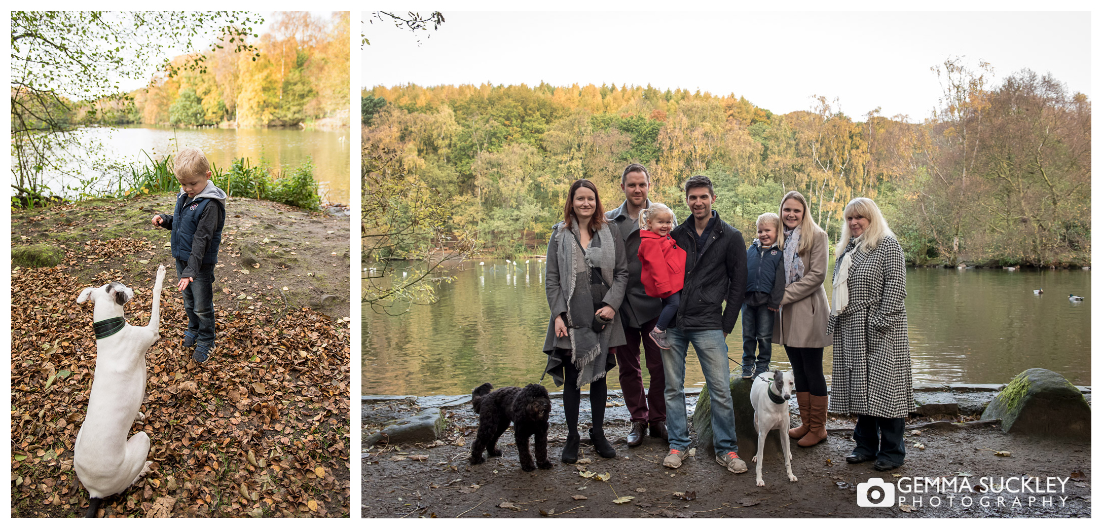 a family photo in front of the lake at St ives