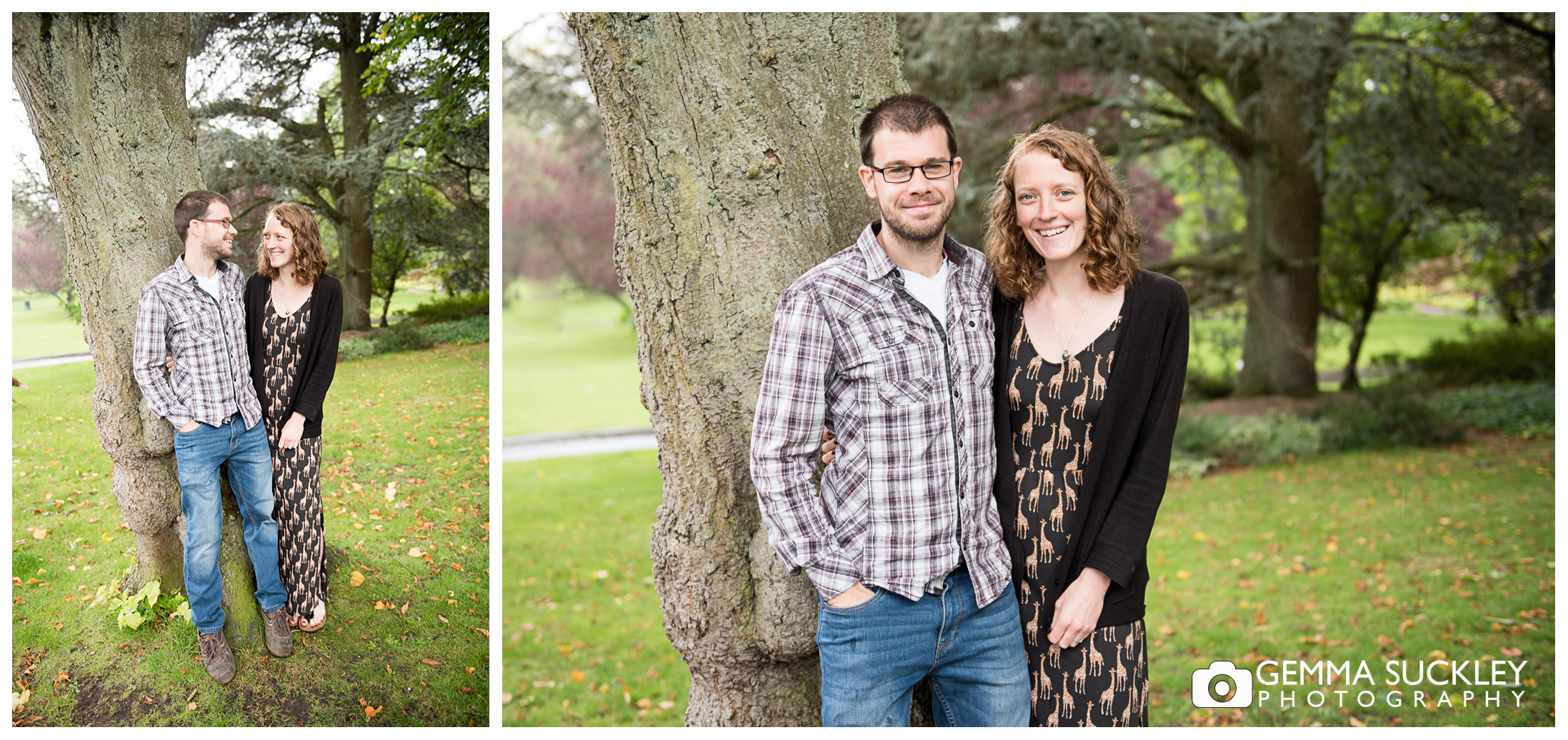 couple during their pre-wedding shoot in valley gardens in harrogate