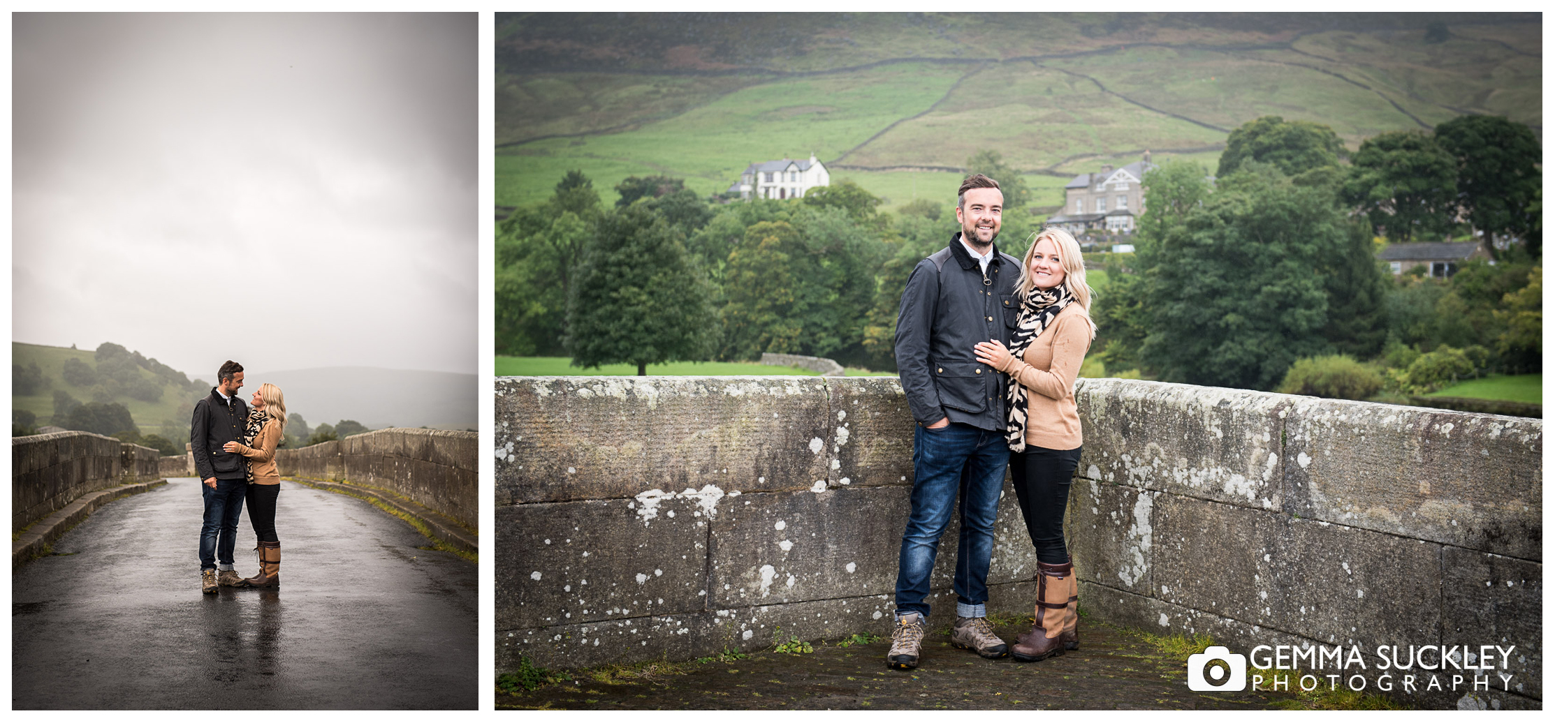 A couple on the bridge at Burnsall, North Yorkshire