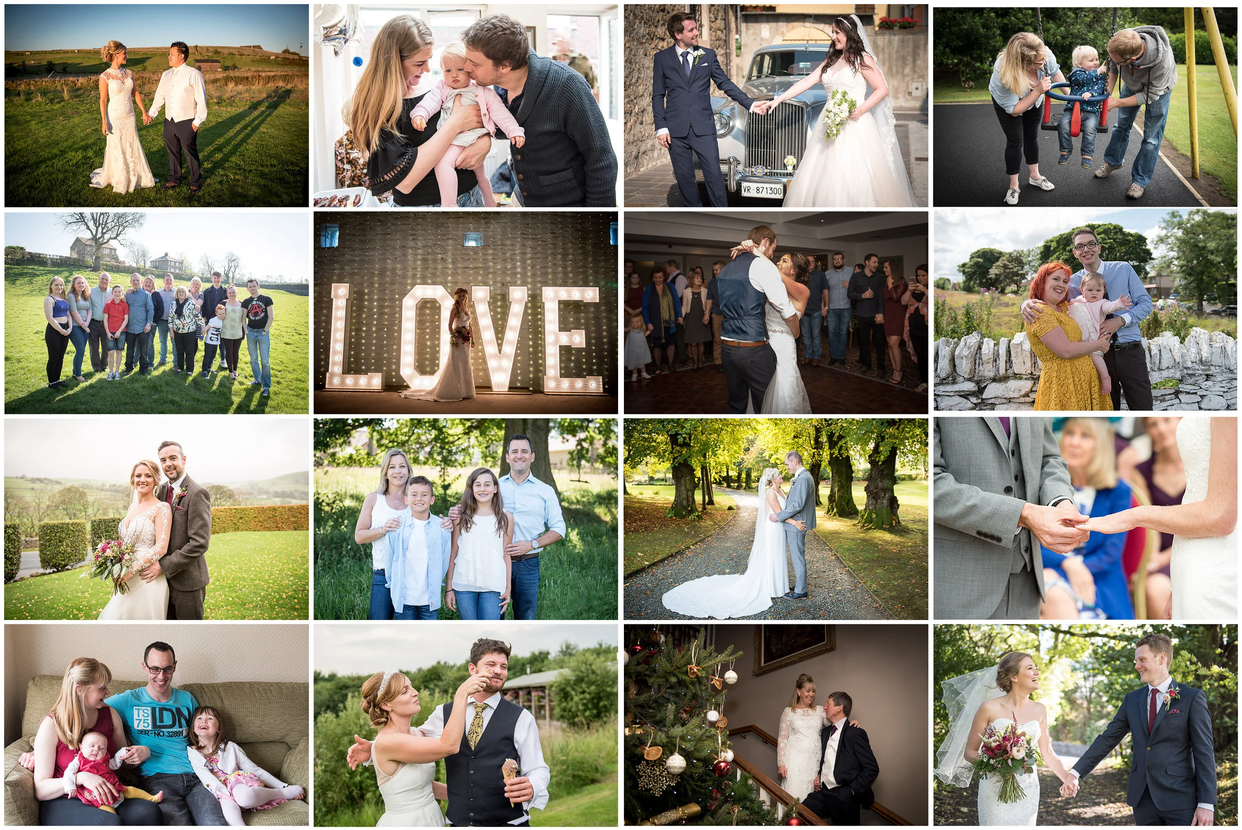 Yorkshire wedding couples and Yorkshire families