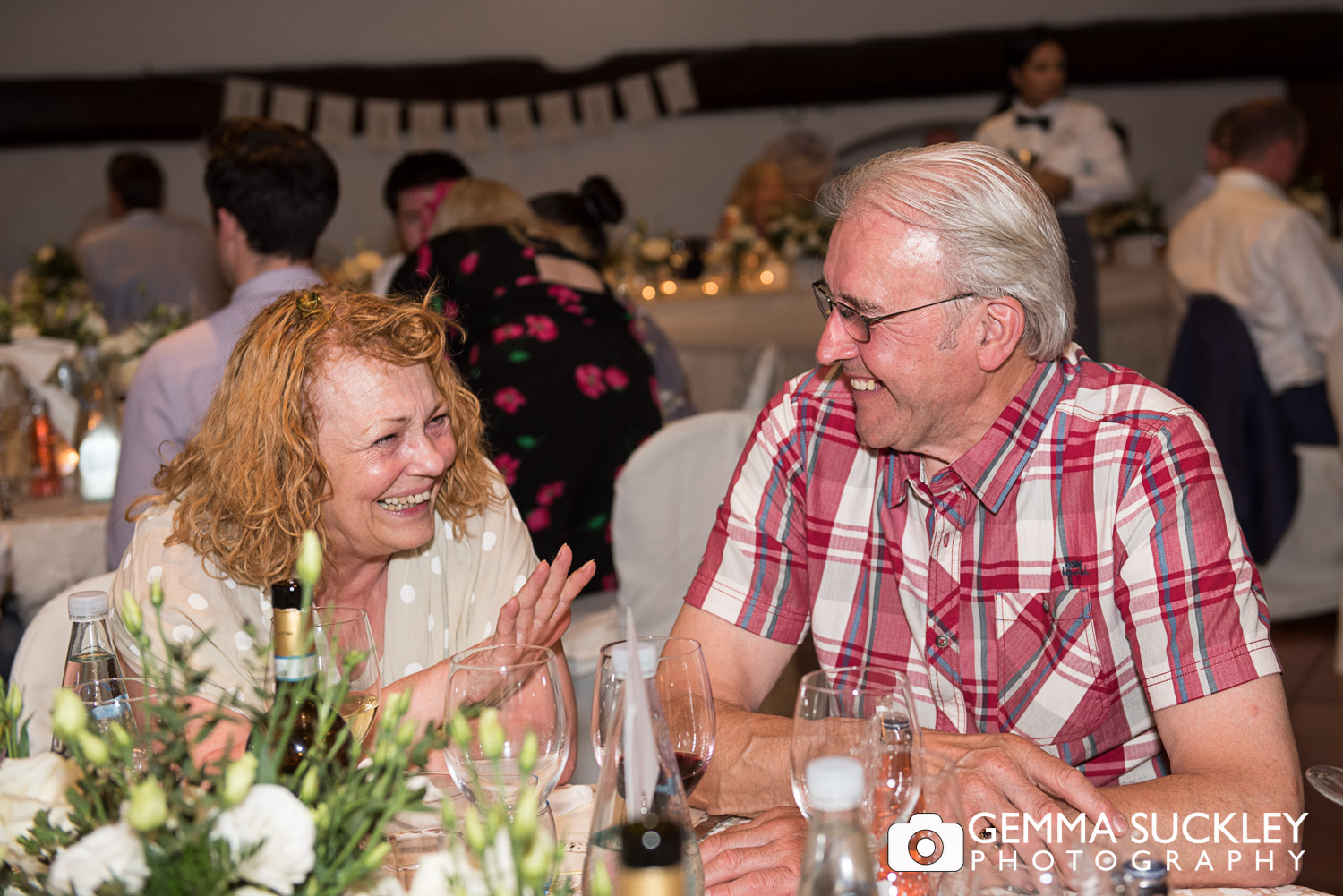 Yorkshire wedding guests at lake Garda wedding