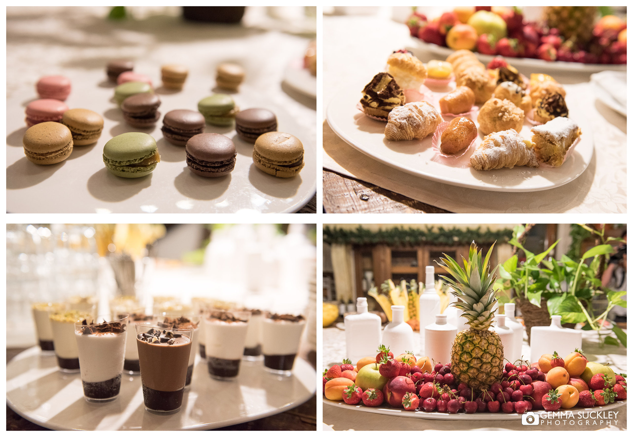 A selection of wedding desserts 