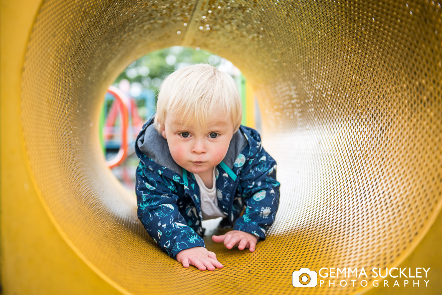 baby boy in the Glusburn park during north Yorkshire photo shoot