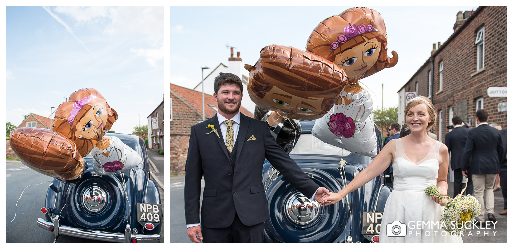 bride and groom posing for a wedding photo in Driffield