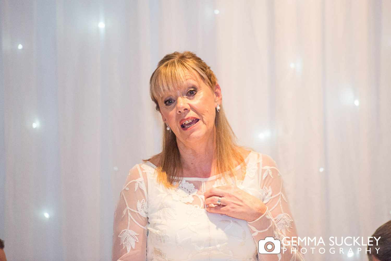 bride during the wedding speeches