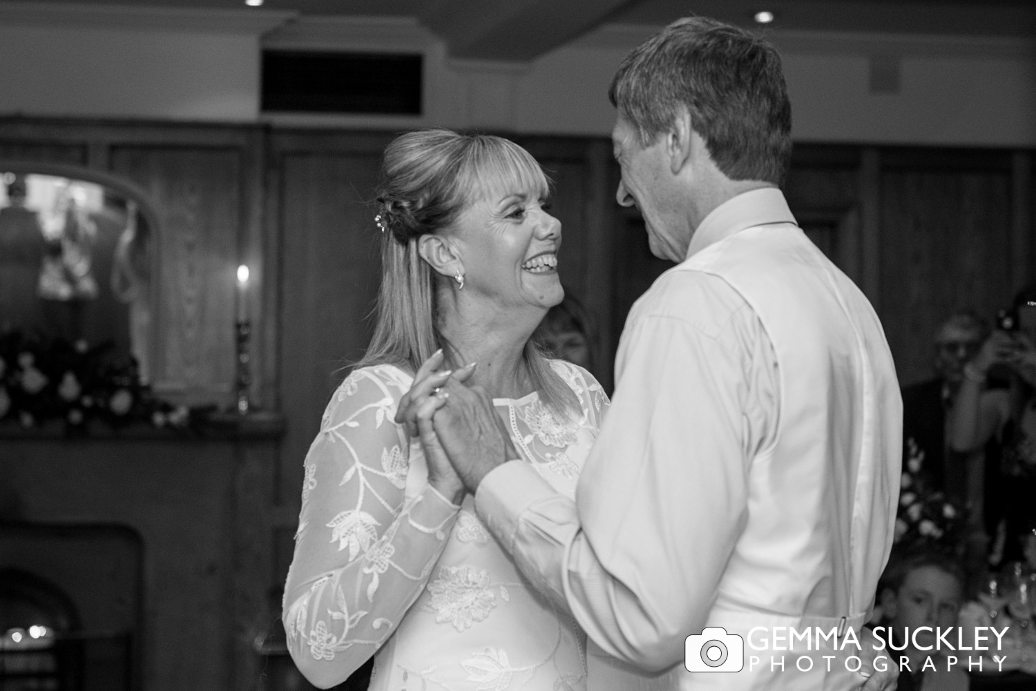 bride and groom during their first dance at The Devonshire Arms in Bolton Abbey 