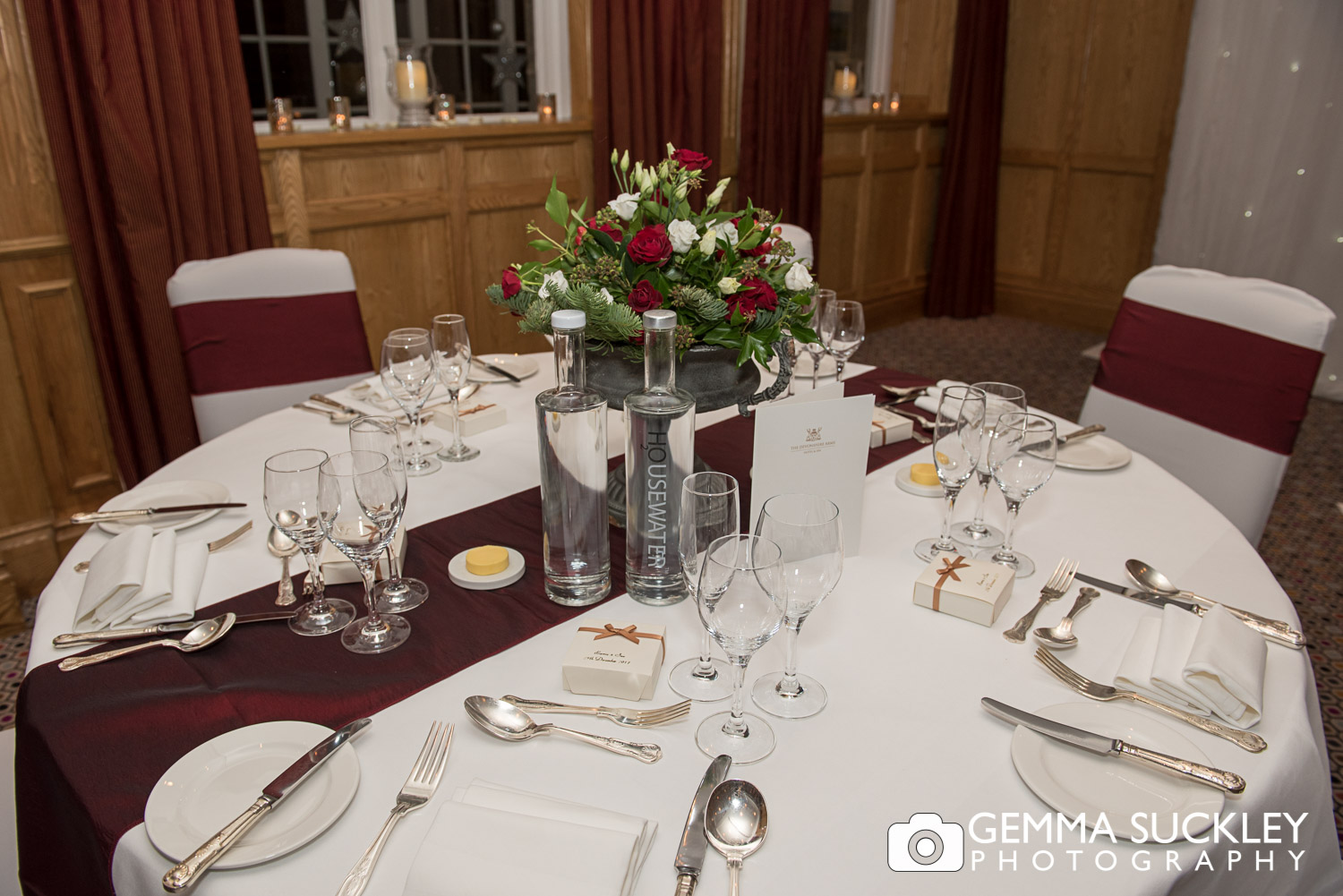 Wedding breakfast seating at the devonshire arms at bolton abbey