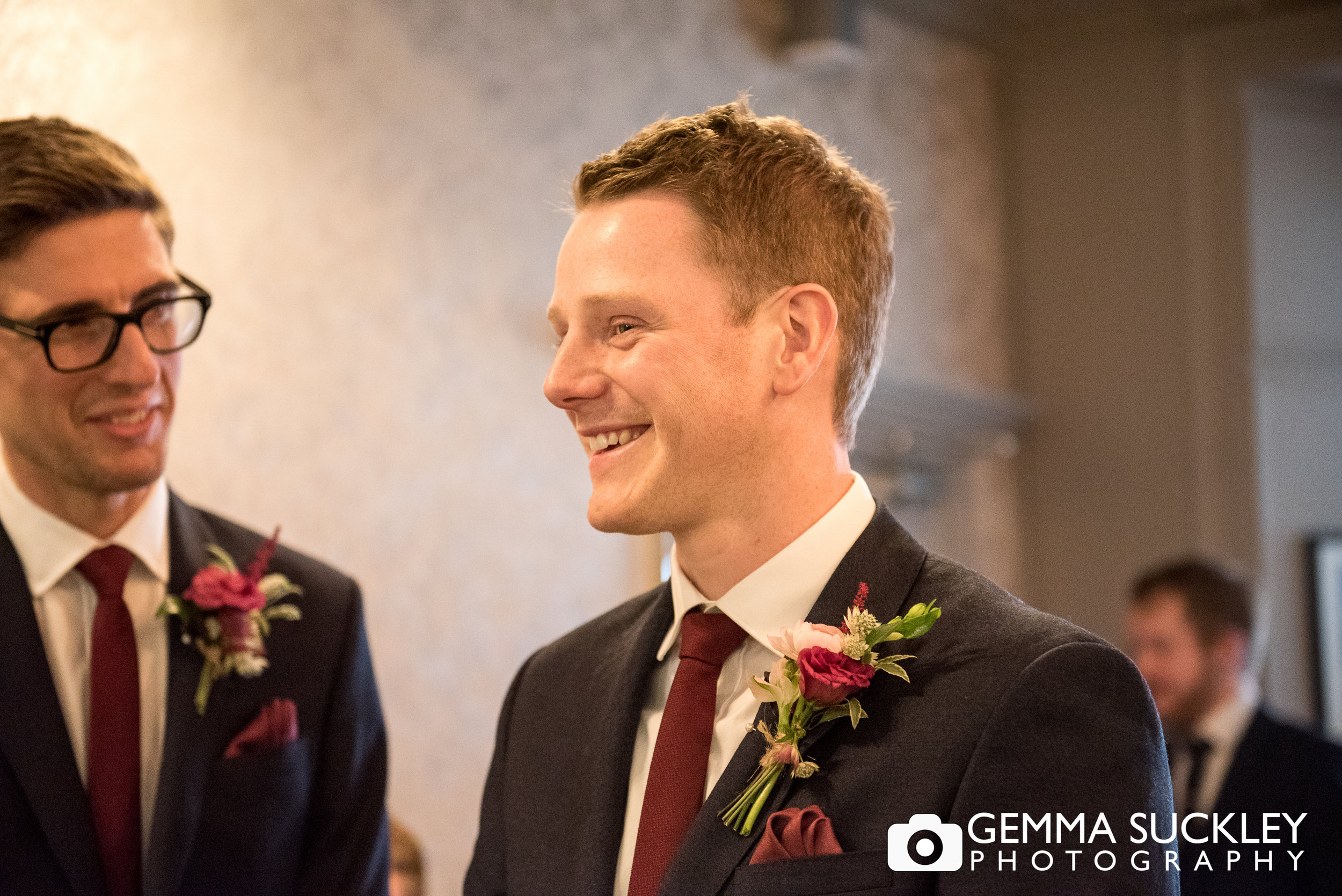groom and best man at Grassington House