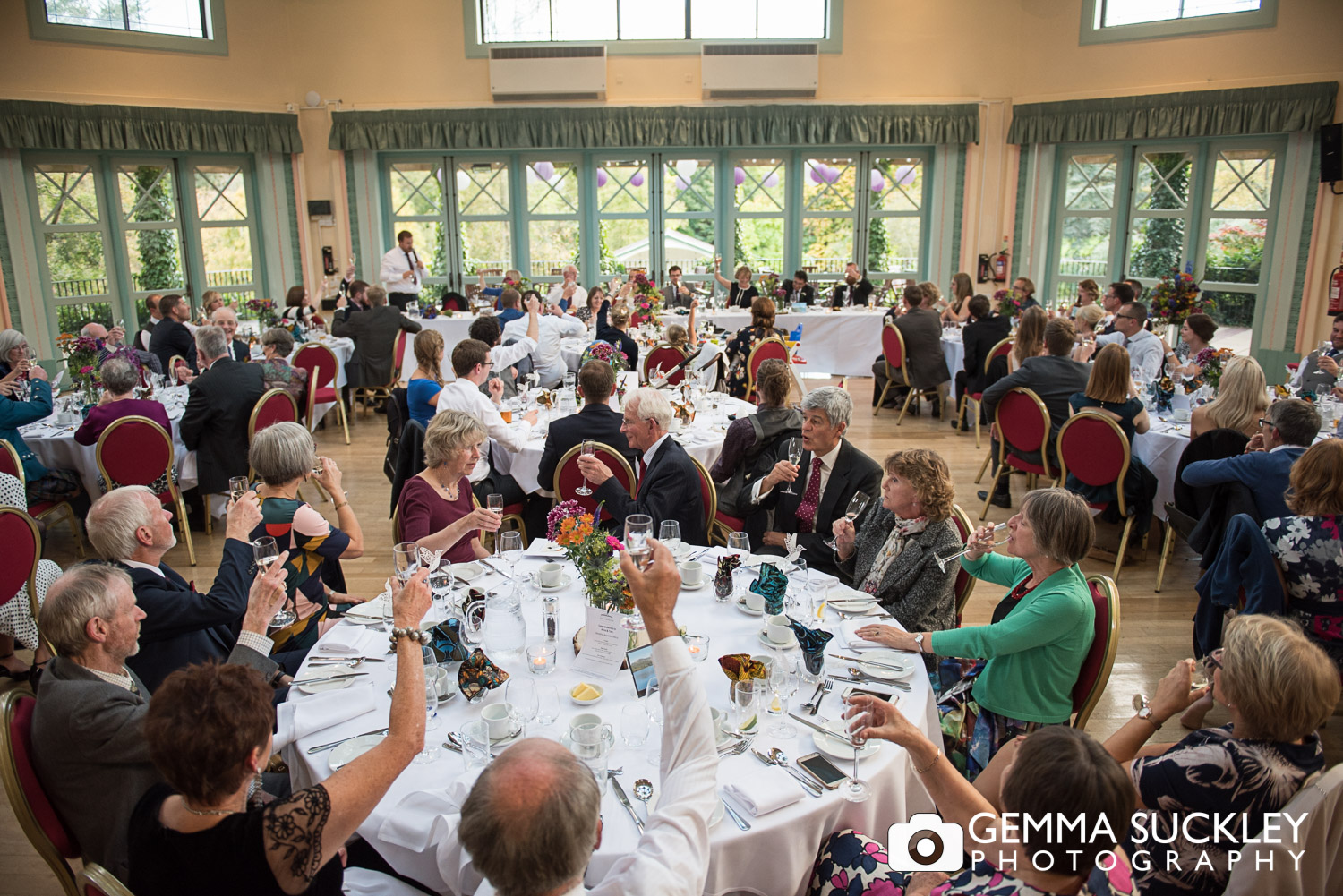 guests at the Sun Pavilion in harrogate during wedding speeches