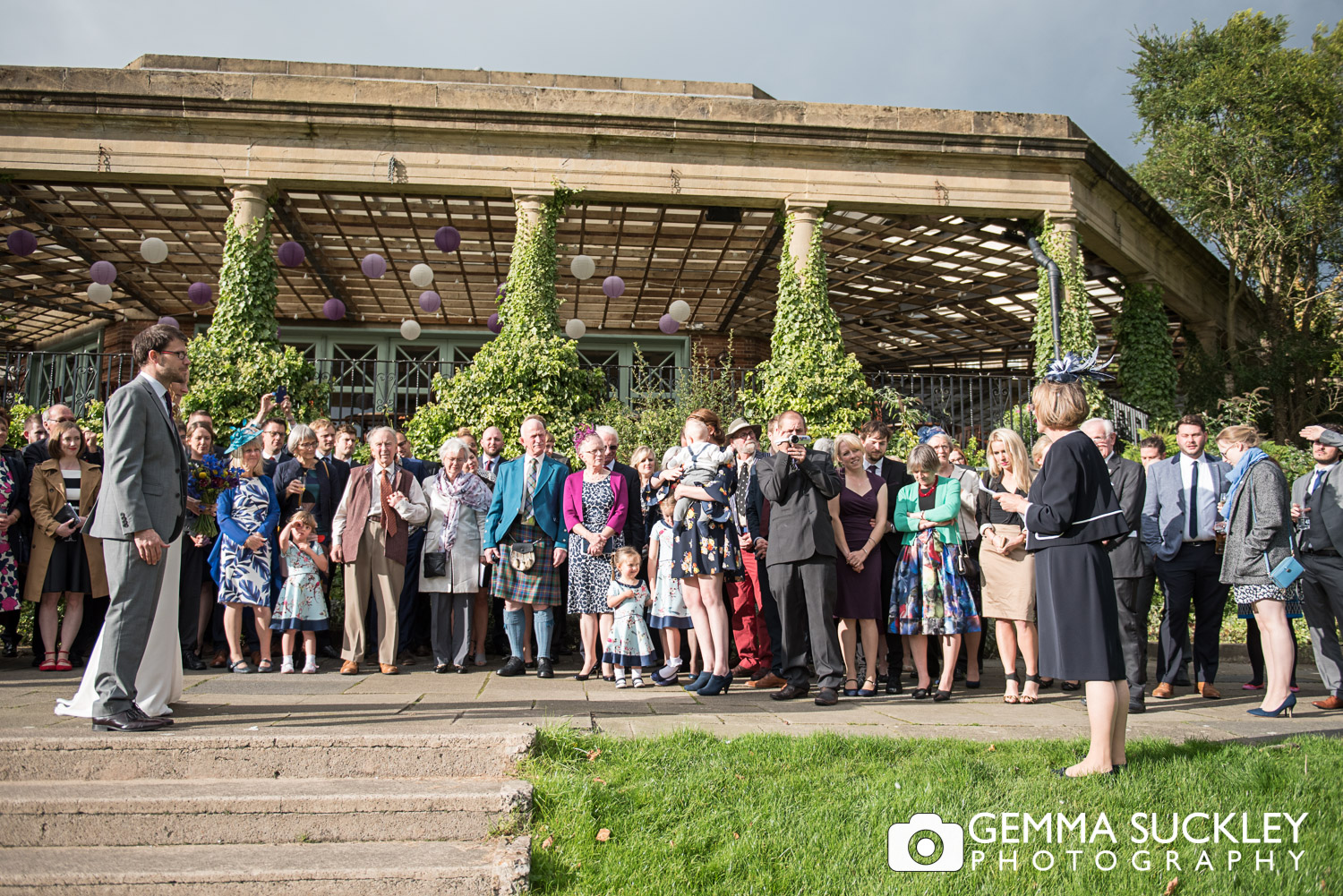 wedding reading outside the Sun Pavilion in Harrogate