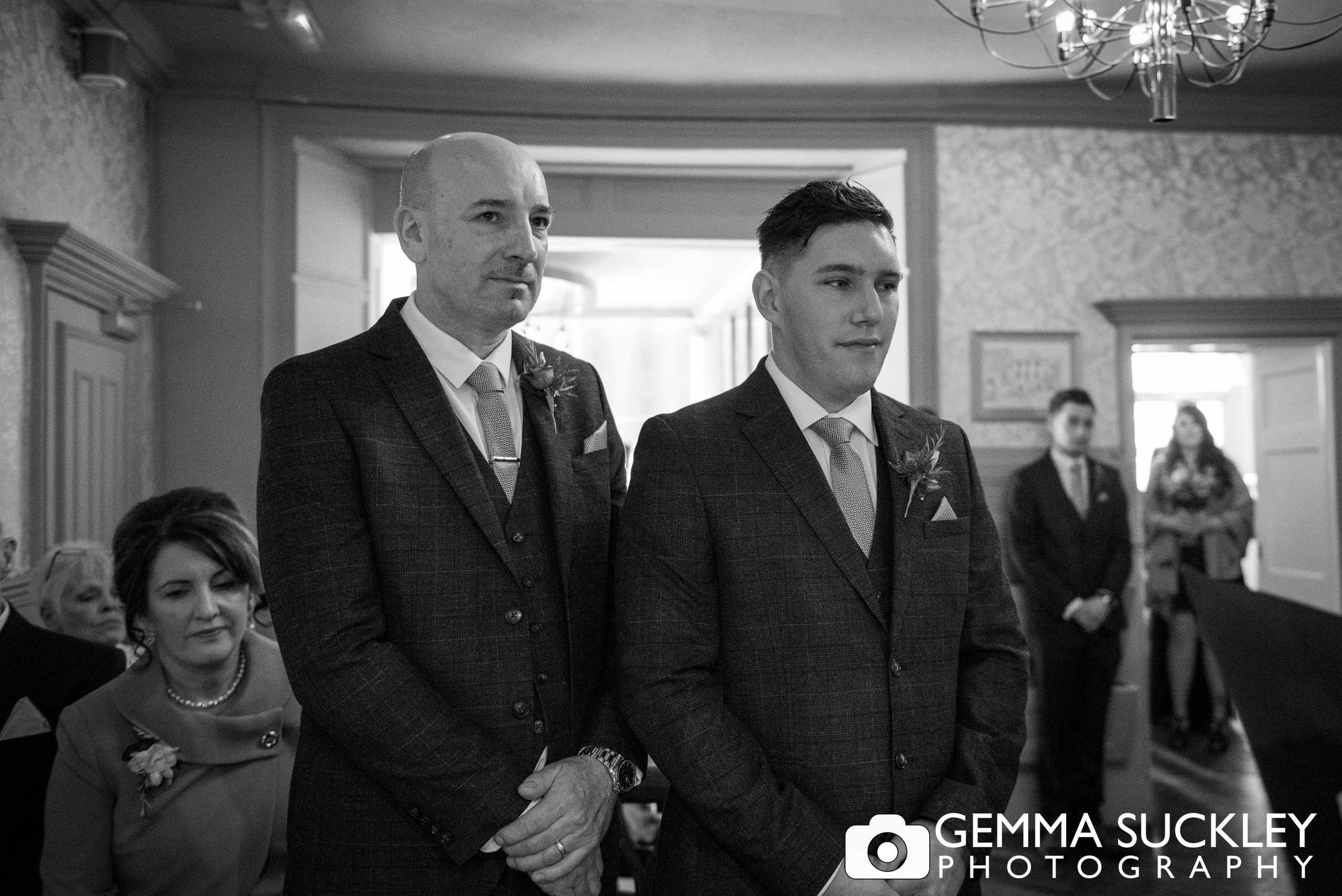 groom awaiting his bride north yorkshire wedding