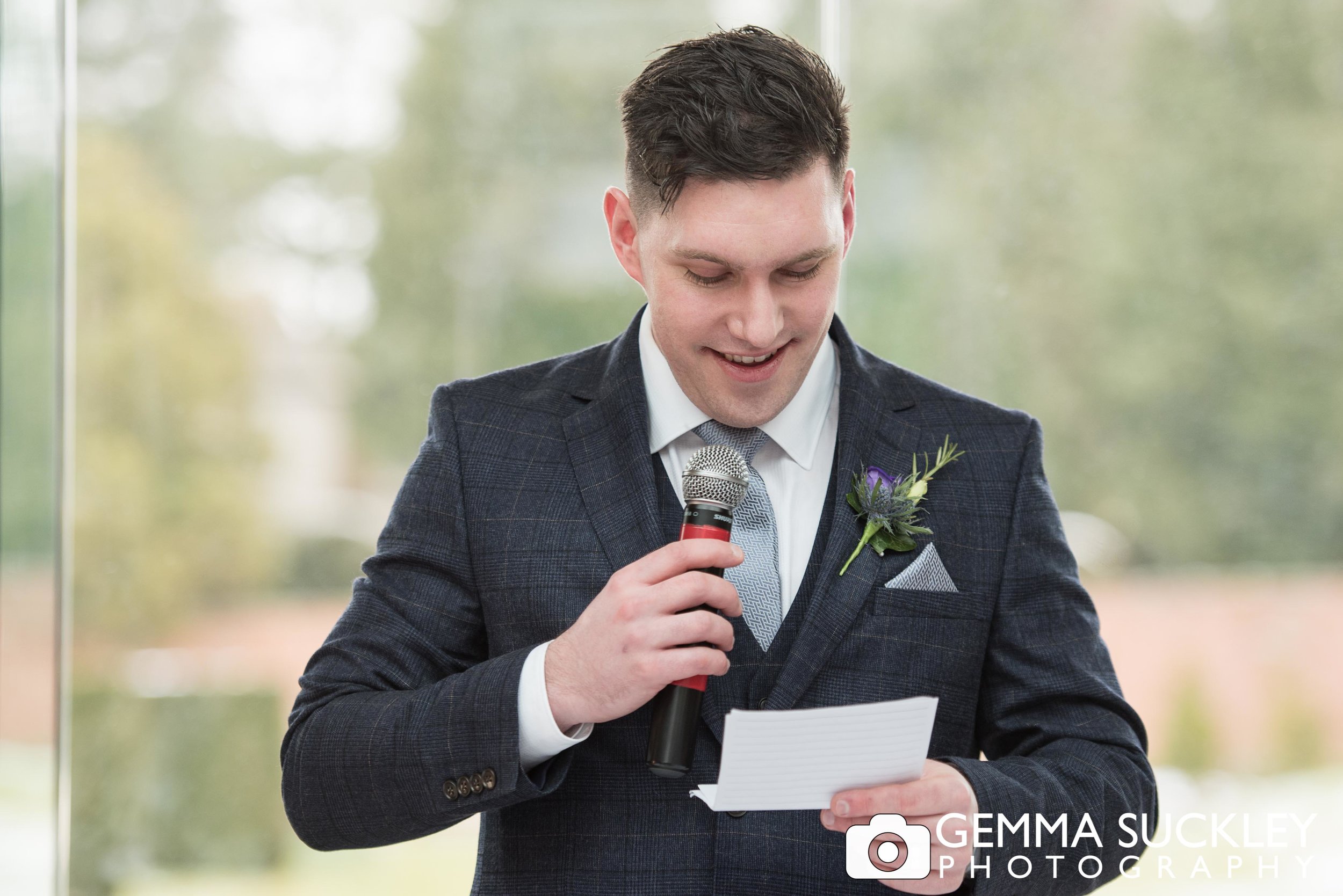 groom making his speech at utopia wedding