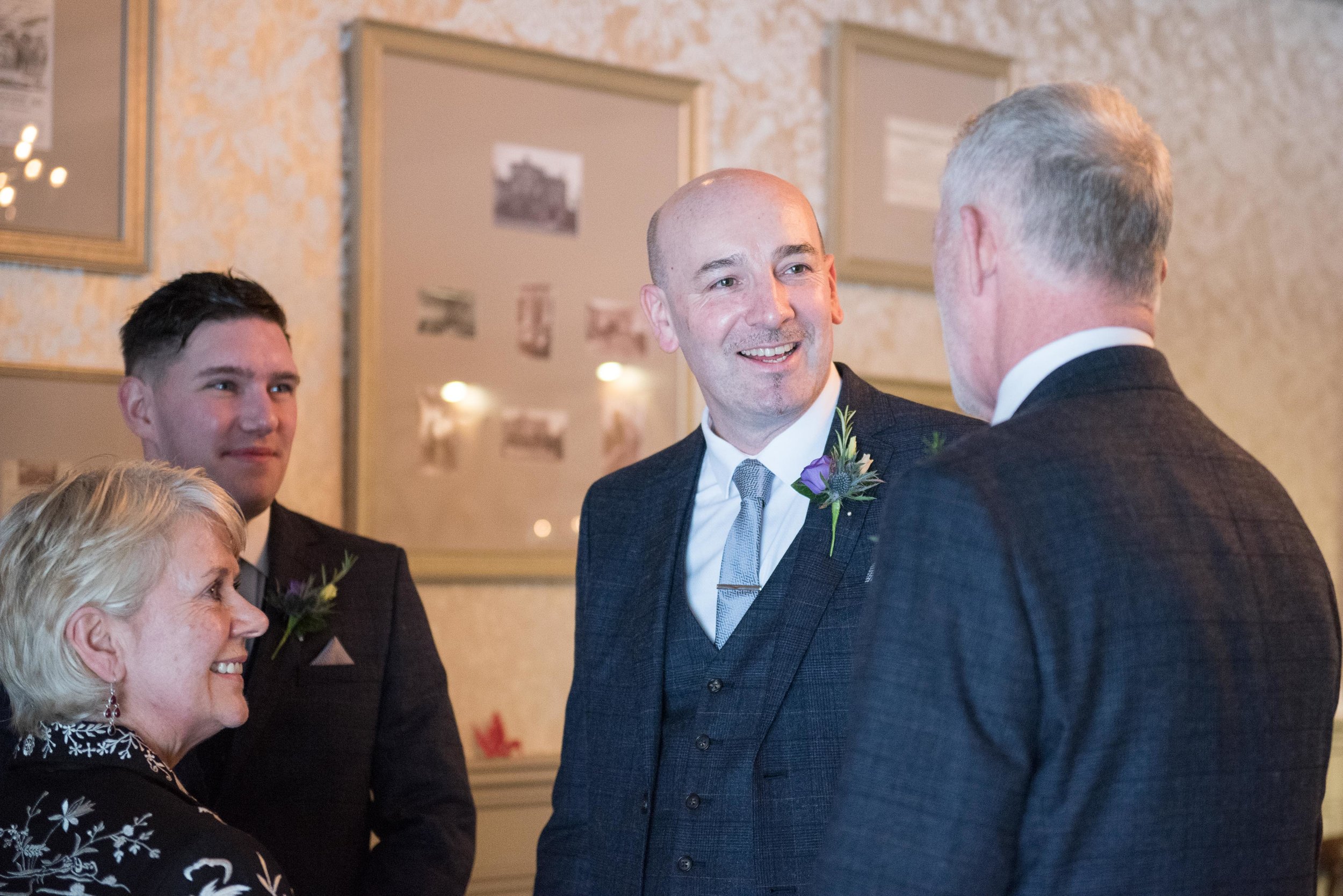 wedding guests at grassington house