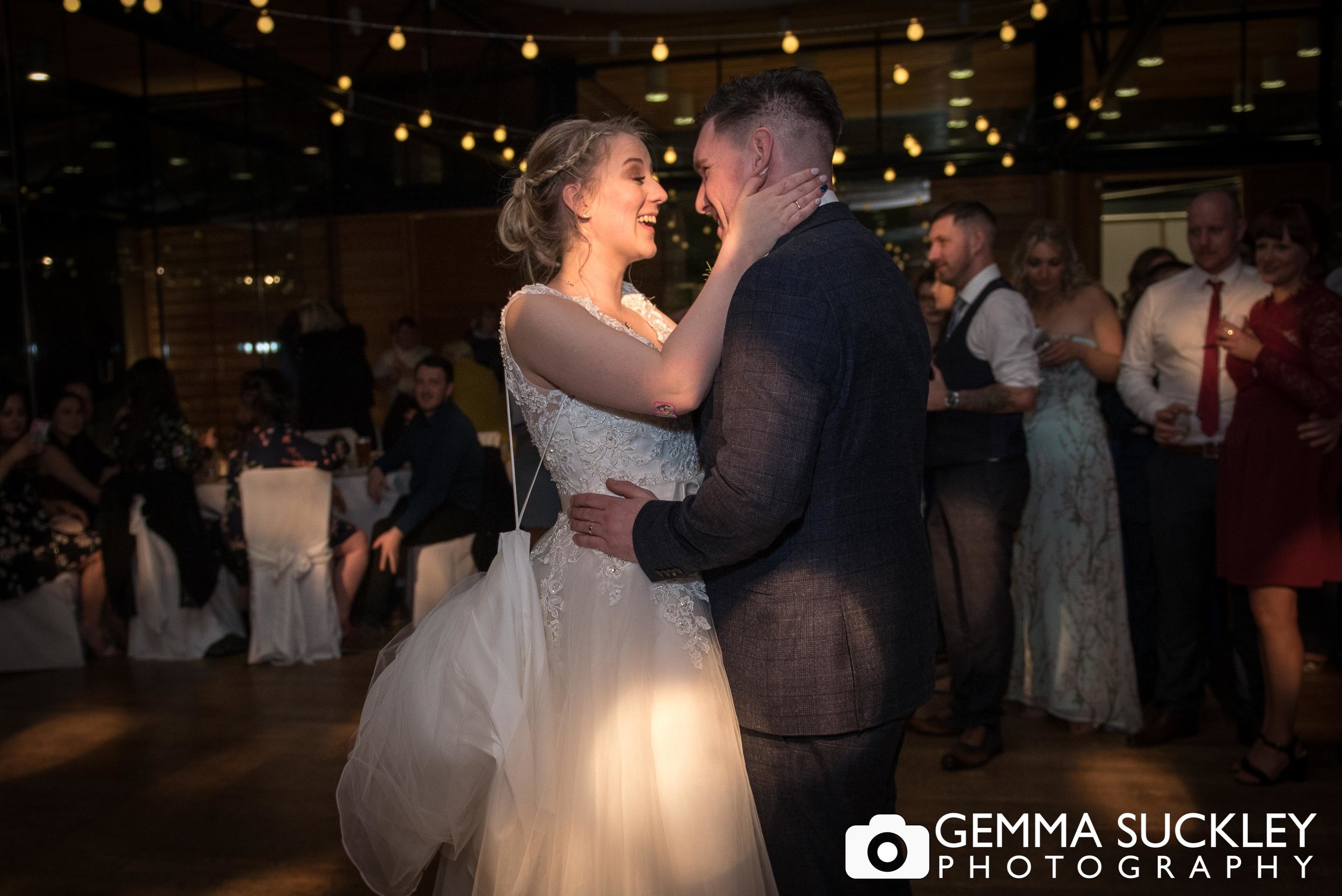 bride and grooms first dance at broughton hall utopia