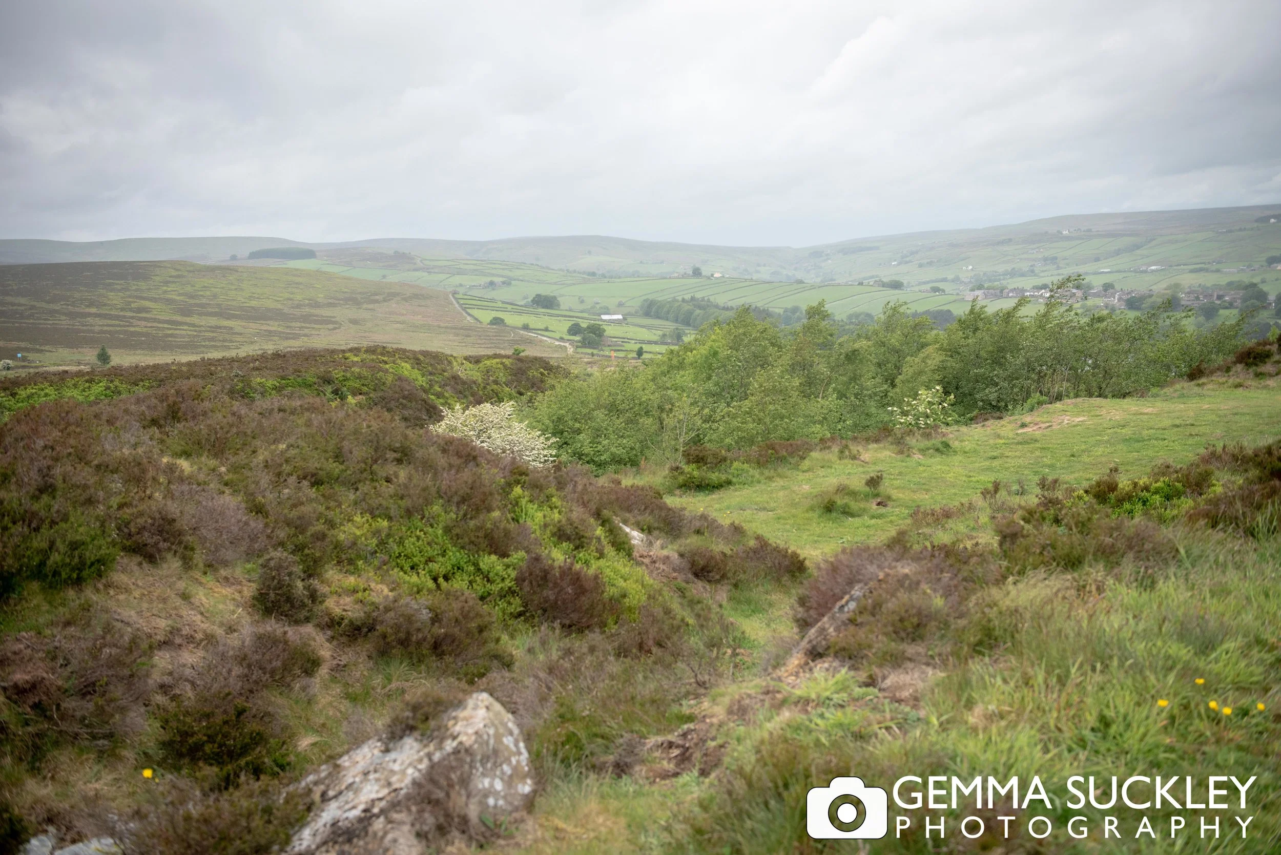 long distance photo of a family in haworth for for a photo shoot