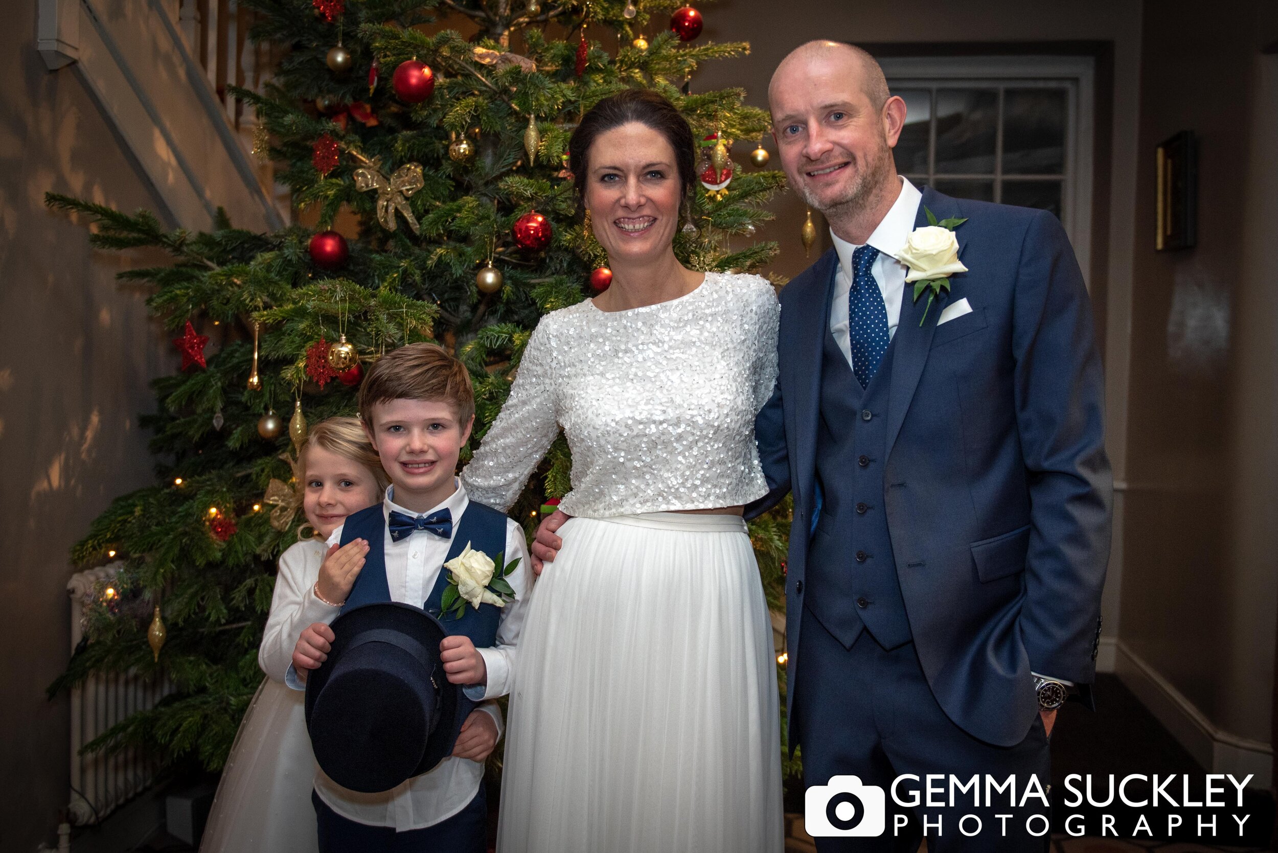 christmas wedding photo at the devonshire arms in bolton abbery