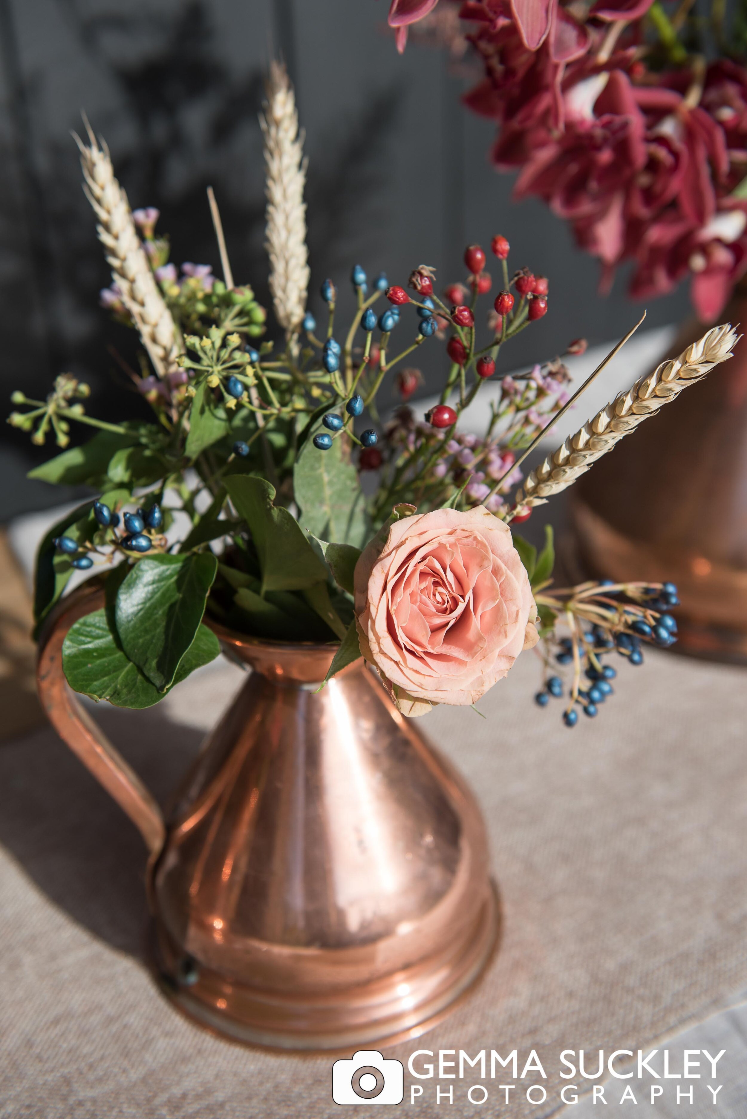 bridal flowers in a vase 