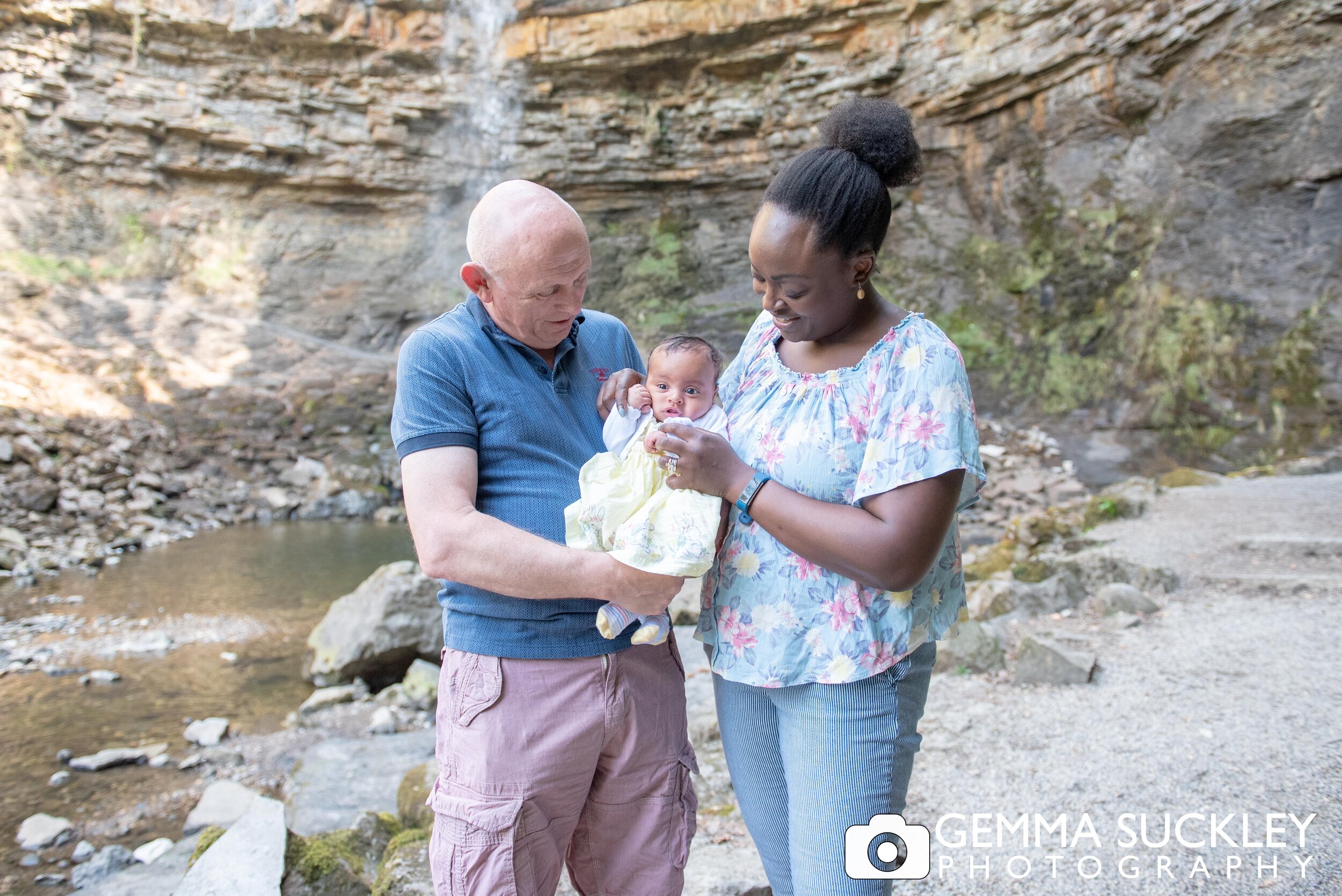 natural family photo at hardraw force by gemma suckley photography