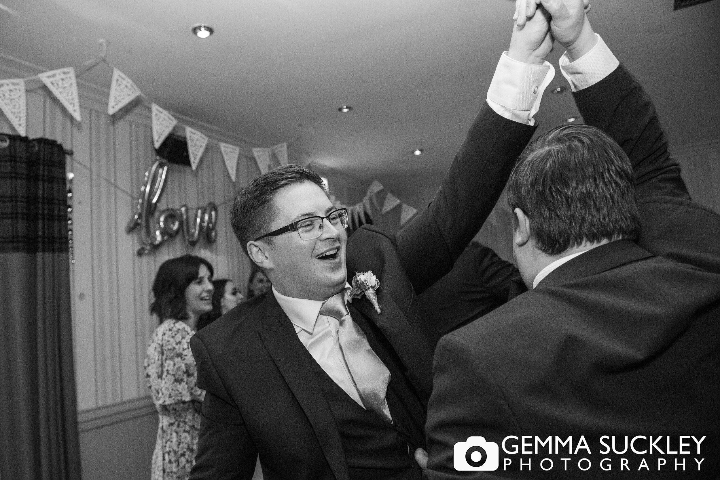 bestmen dancing at the otely chevin hotel wedding