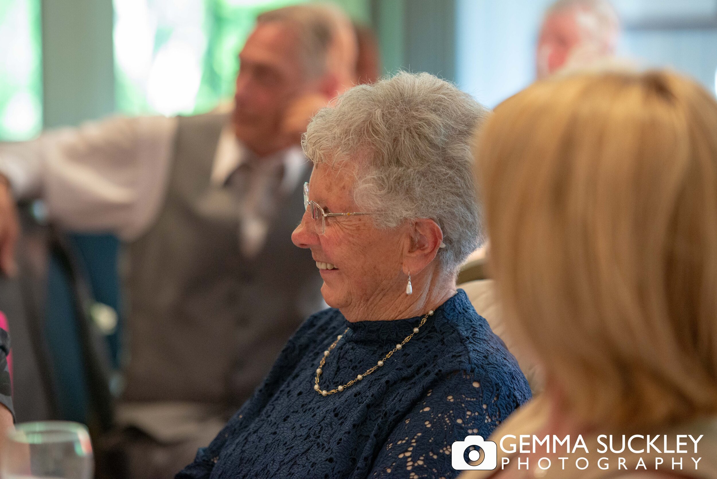 bride's gran laughing during speeches
