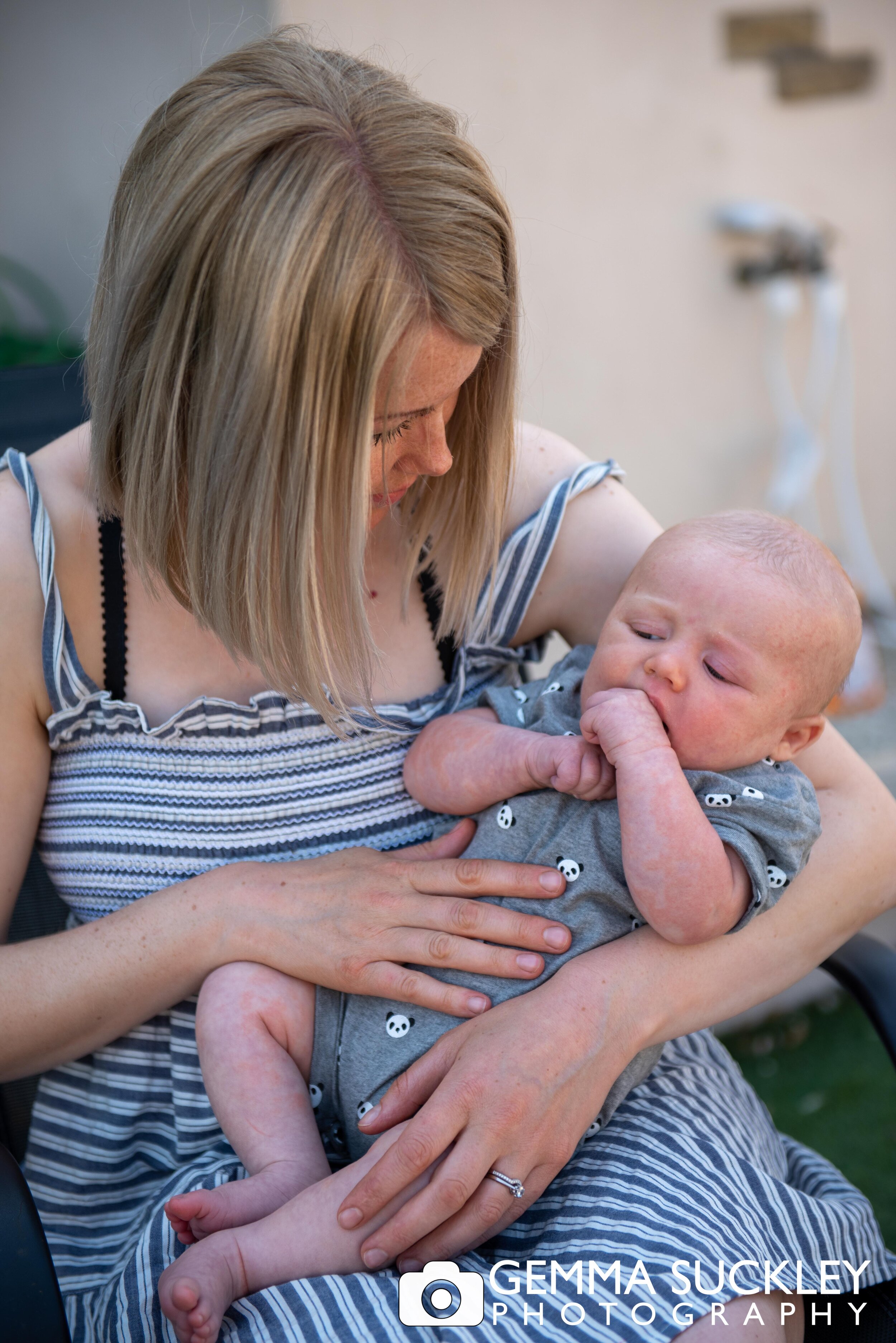 lifestyle family photo of a newborn baby and mum in silsden