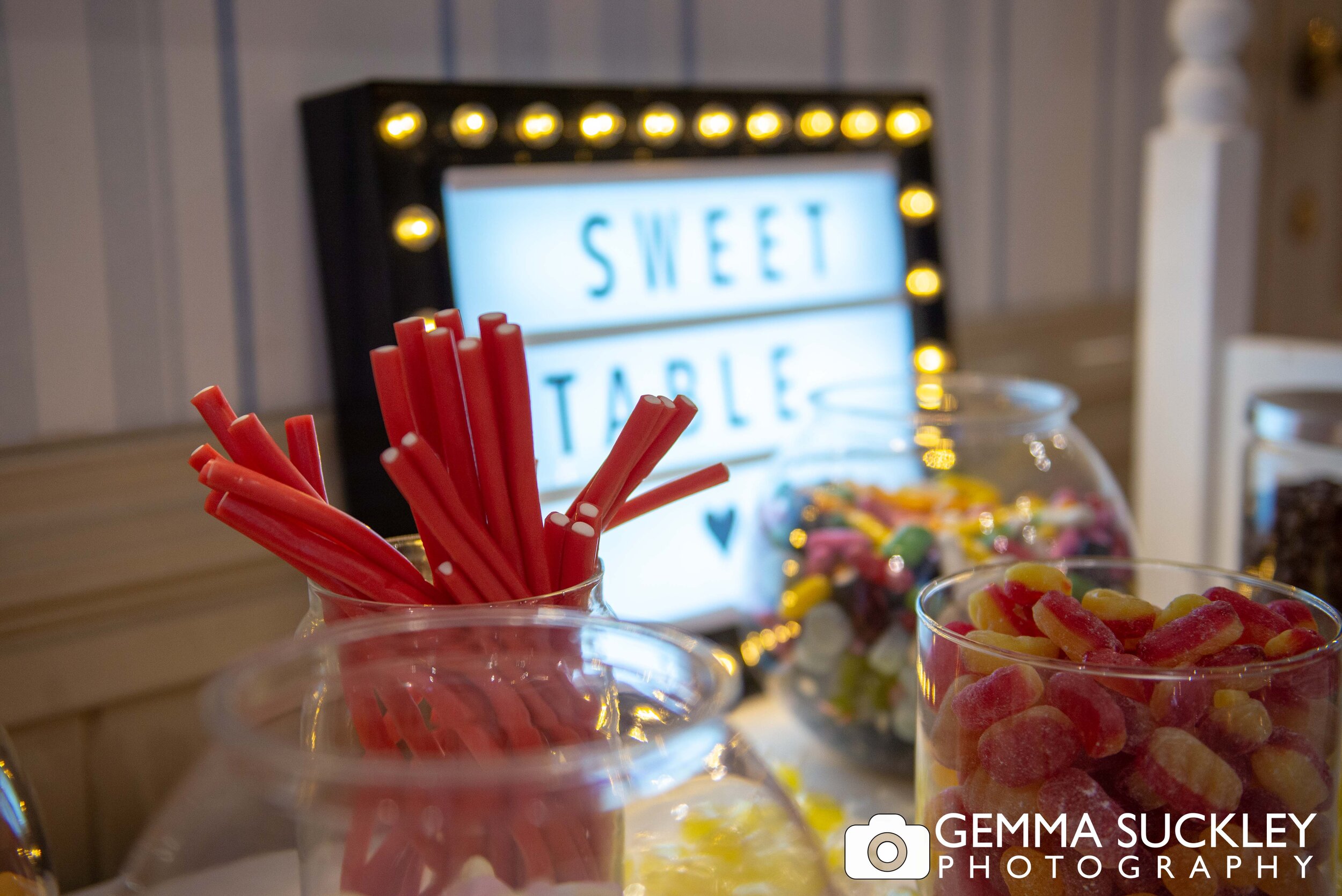 candy cart at otley chevin hotel wedding