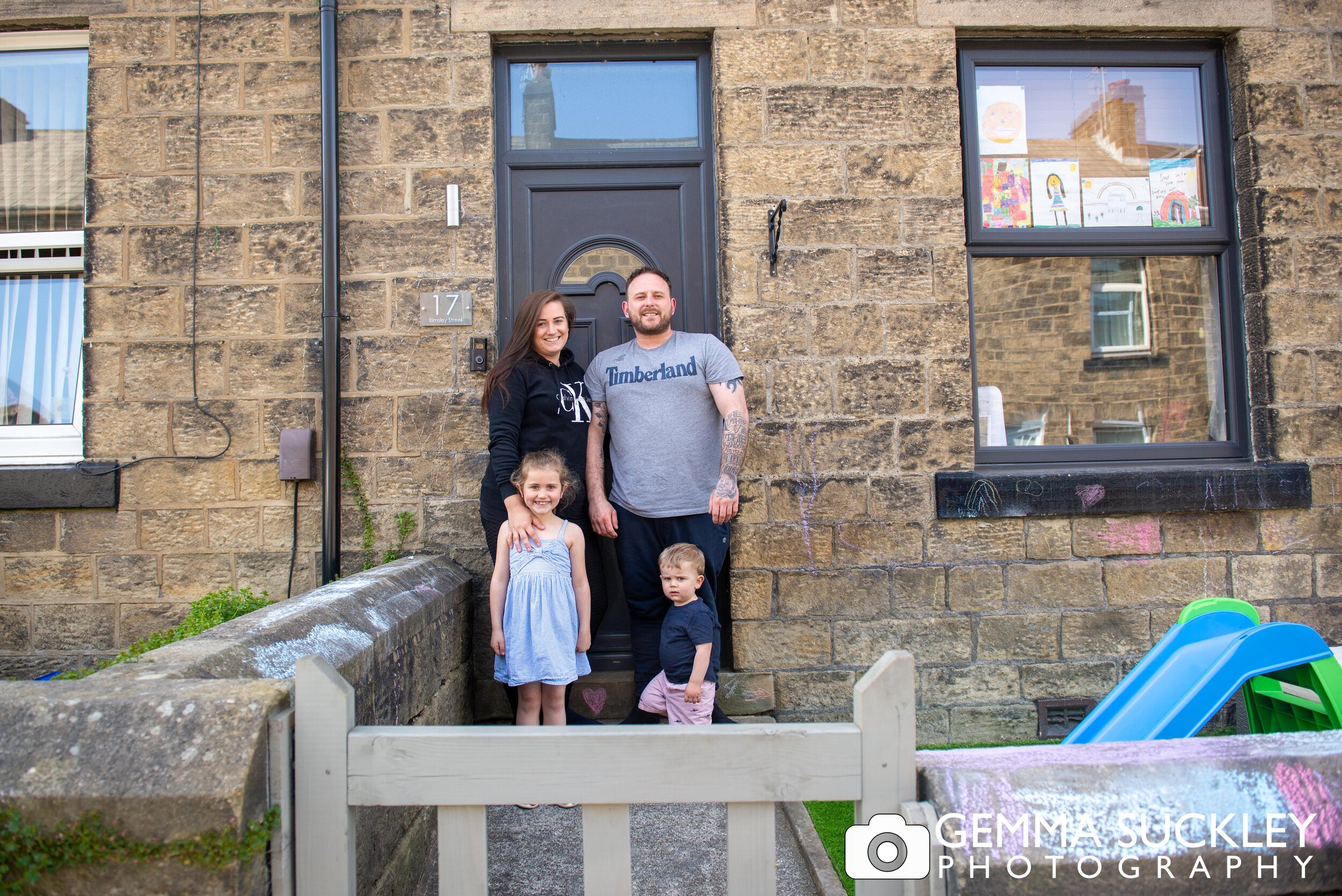doorstep of  a family of 4 in steeton